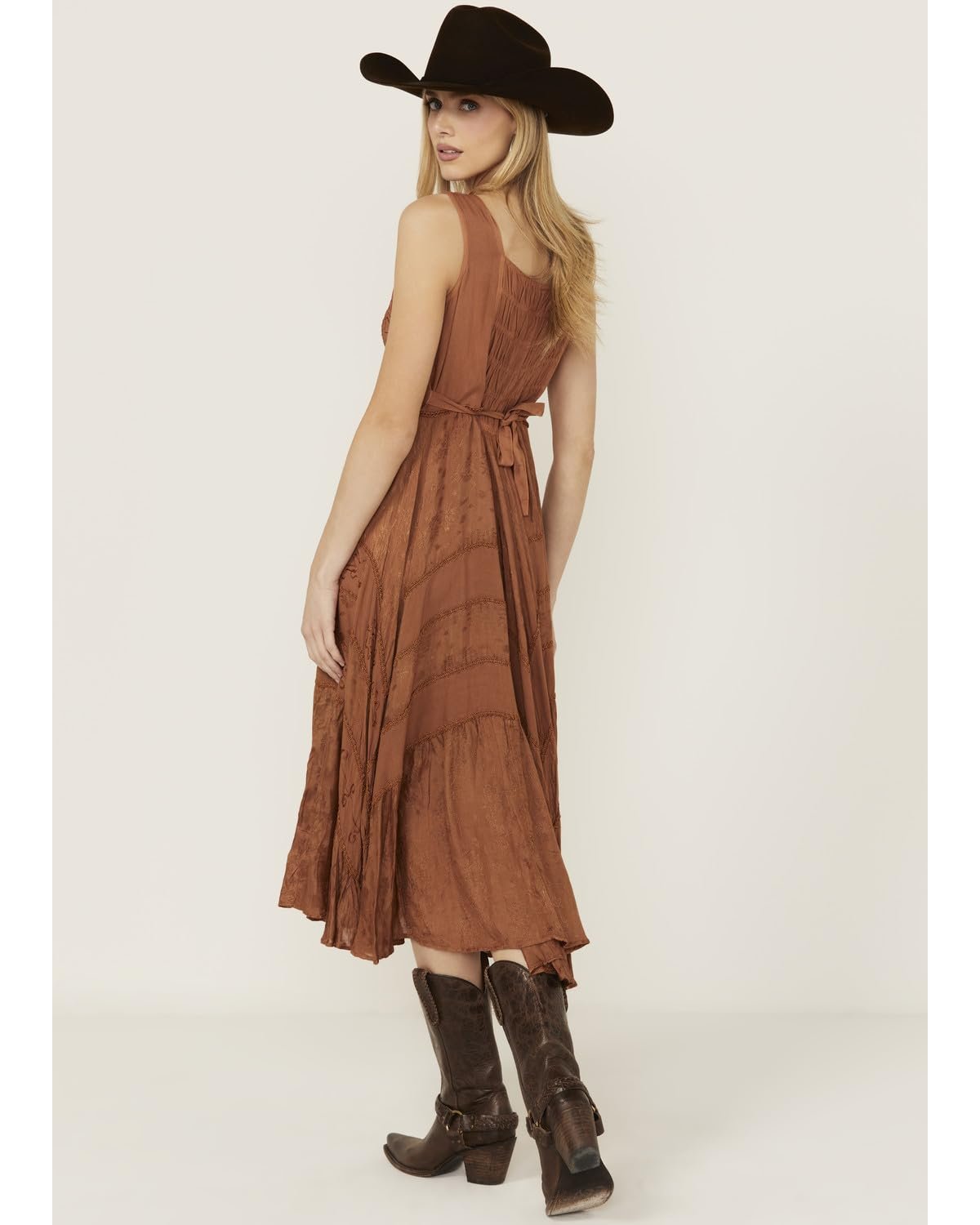 Scully Women's Lace Front Sleeveless Full Length Dress - Rust