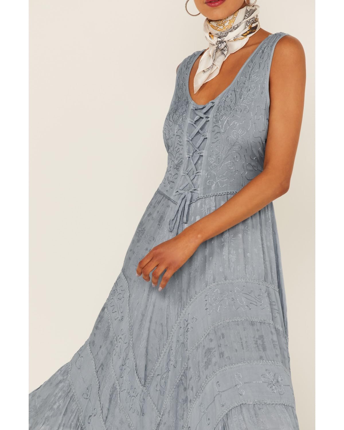 Scully Women's Lace Front Sleeveless Full Length Dress - Ash Grey