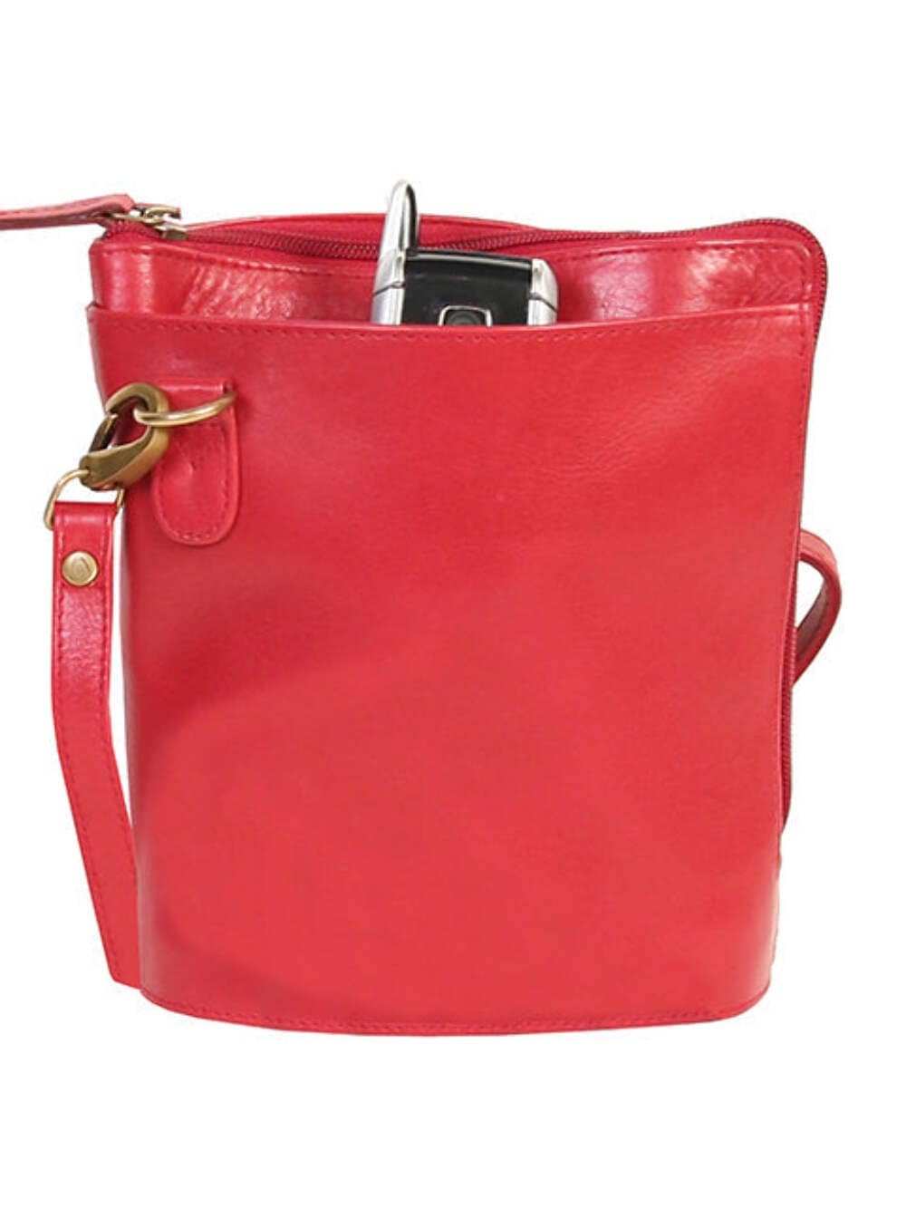 Scully Italia Mara Leather Crossbody Handbag - Red