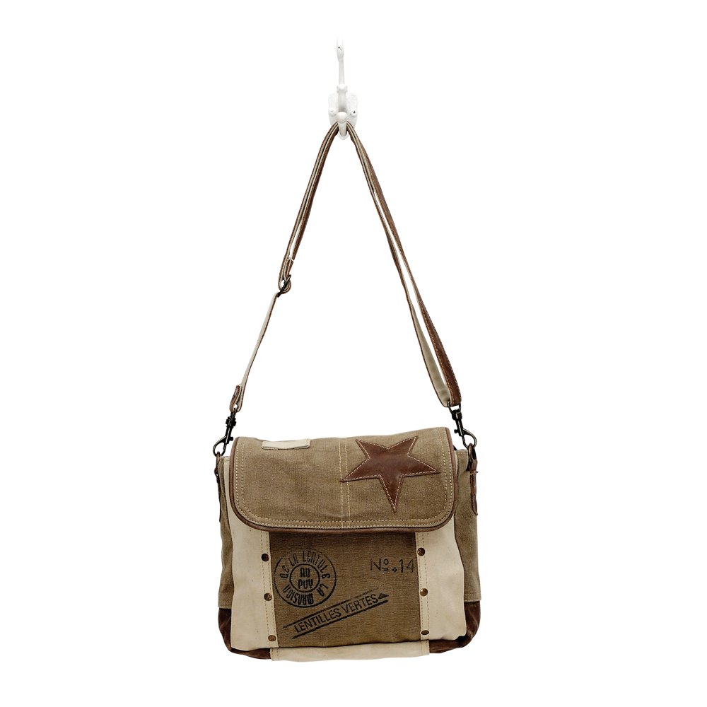 Myra Bag Women's Leather Star Shoulder Bag Pockets Adjustable Brown Postal New
