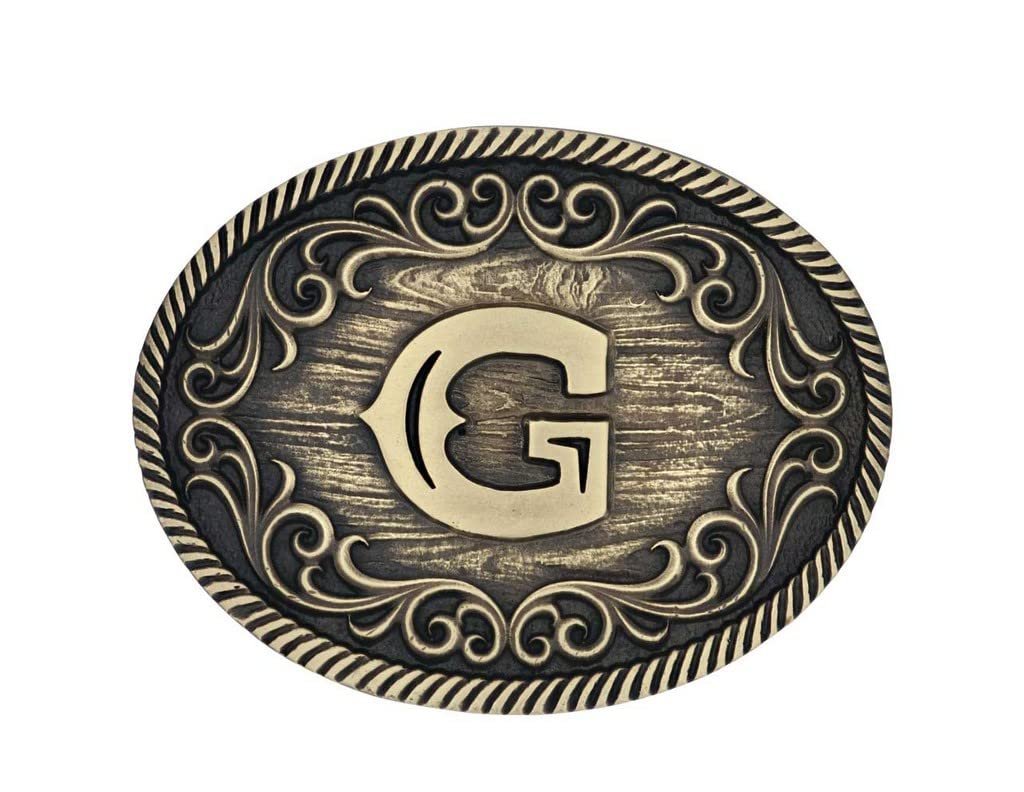 Montana Silversmiths Unisex Filigree Initial G Belt Buckle Bronze One Size