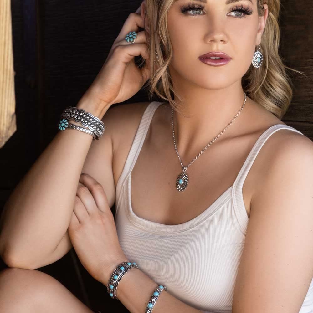 Montana Silversmiths Blue SunflowerTurquoise Cuff Bracelet - BC5380