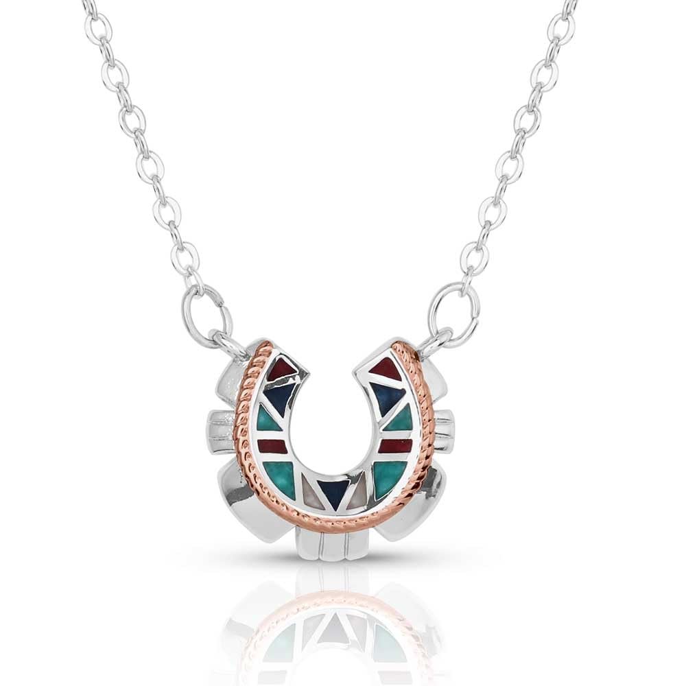Montana Silversmiths Western Mosaic Horseshoe Necklace - NC5687