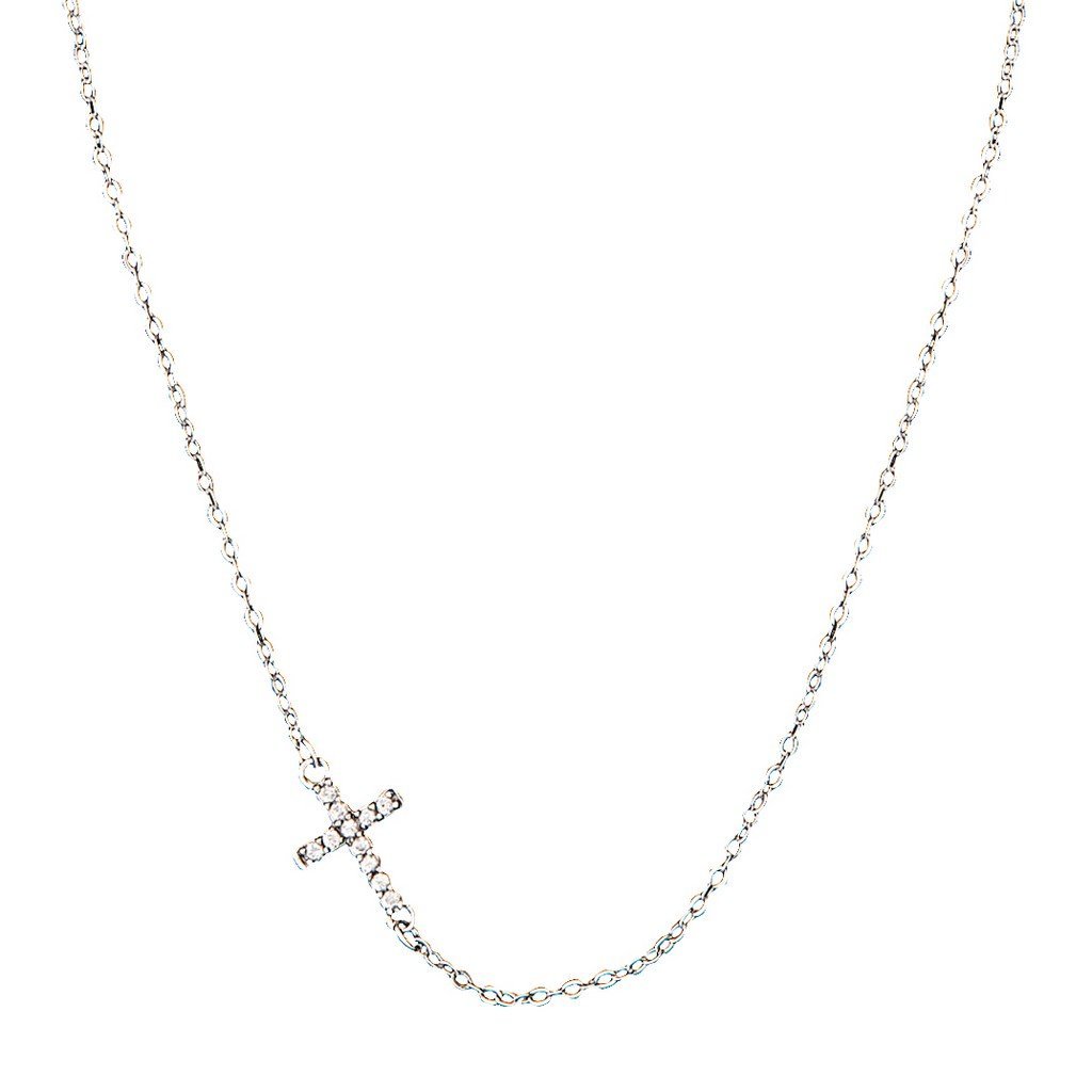 Montana Silversmiths Womens Montana smith CZ Small Cross Necklace Silver