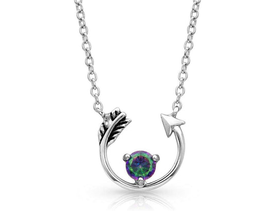 Montana Silversmiths Western Lifestyle Women's Arrow Necklace (Northern Lights Lucky Arrow)
