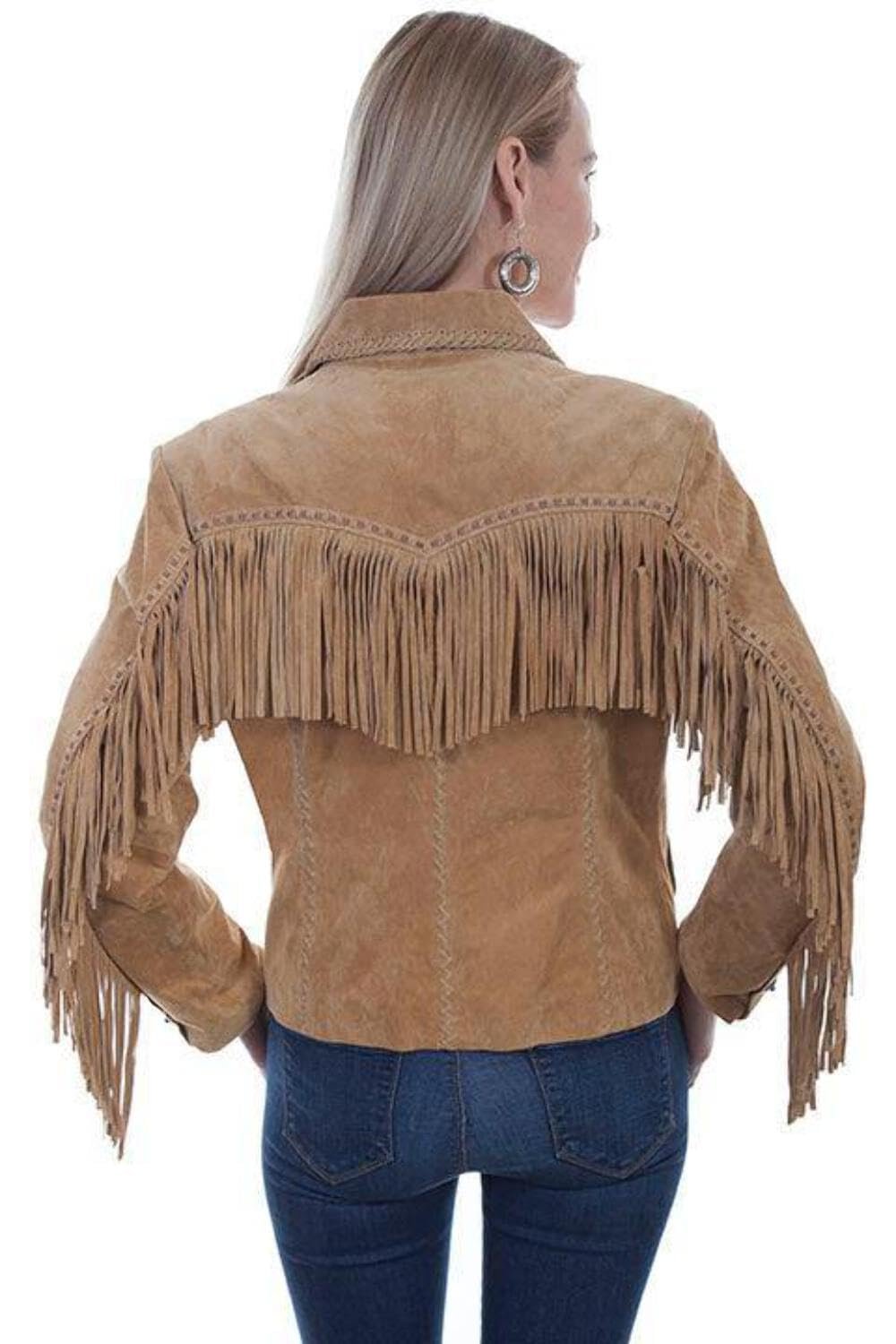Scully Women's Suede Fringe Leather Snap Jacket - Old Rust