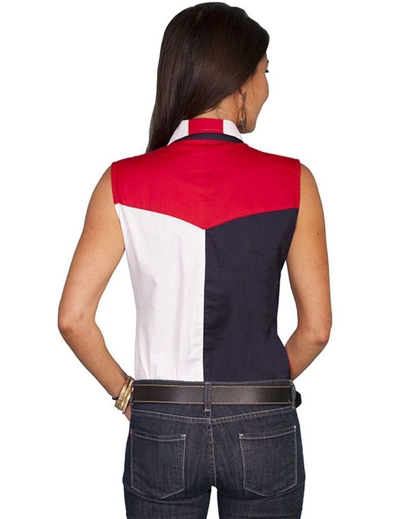 Scully Women's Patriotic Flag Sleeveless Shirt