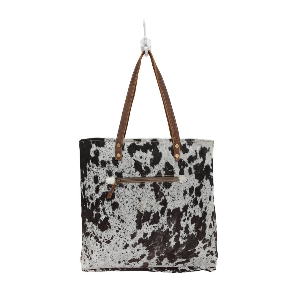 Myra Bag Women's Harion Front Pocket Bag Faux Fur Double Handle Animal Print New