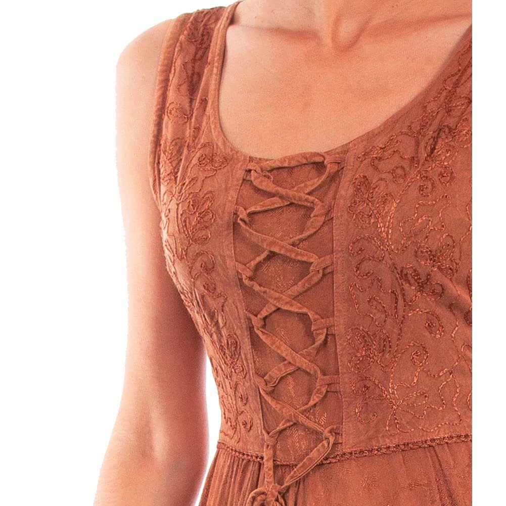 Scully Women's Lace Front Sleeveless Full Length Dress - Beige
