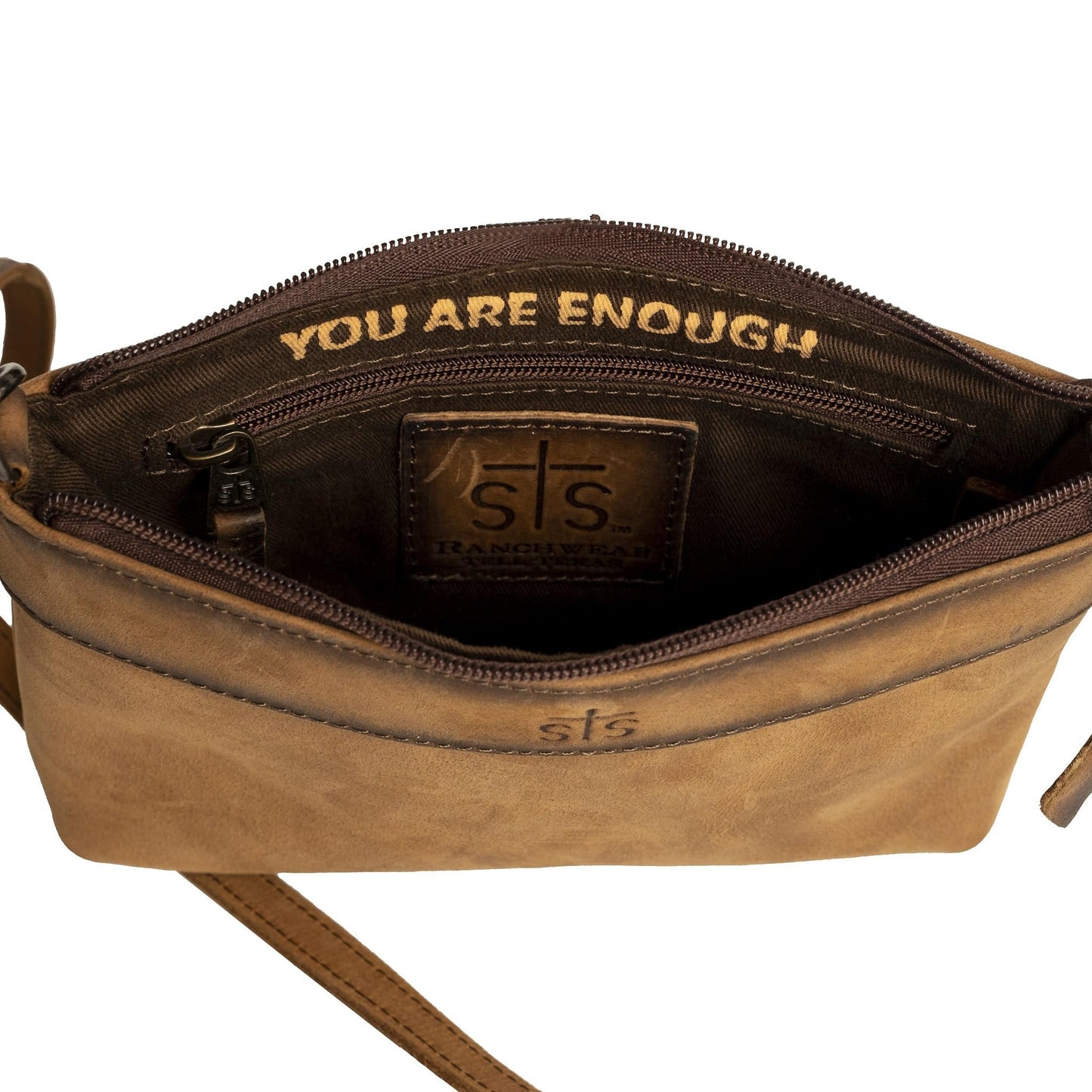 STS Ranchwear Womens Baroness Grace Distressed Brown Leather Crossbody Bag