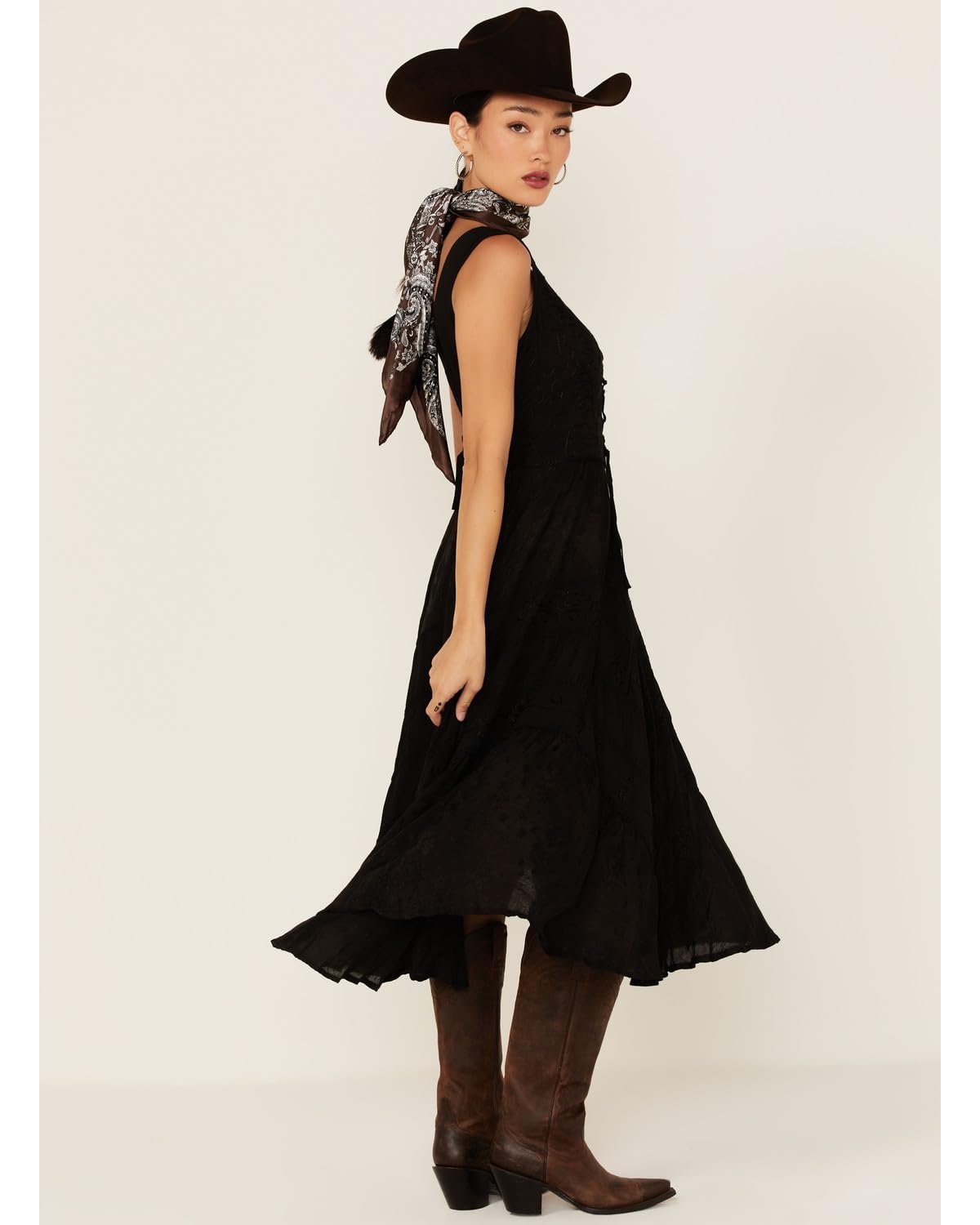 Scully Women's Lace Front Sleeveless Full Length Dress - Black
