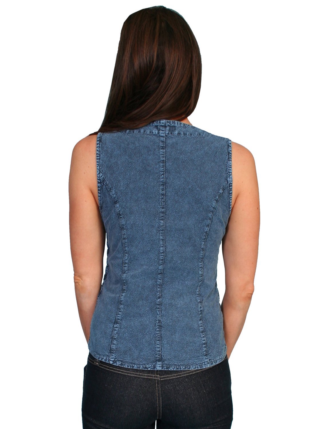 Scully Women's Cotton Laced Tank Top Shirt - Dark Blue