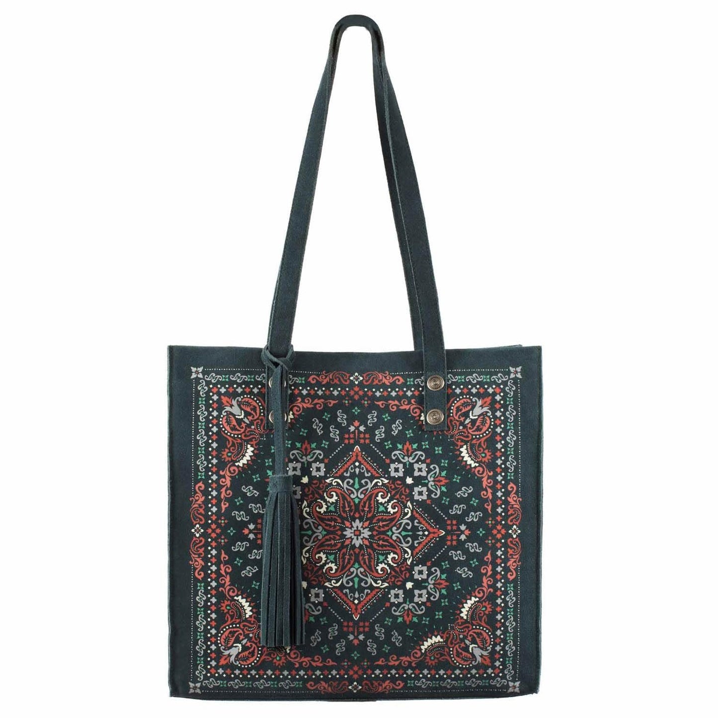 Scully Soft Structure Suede Leather Tote - Blue