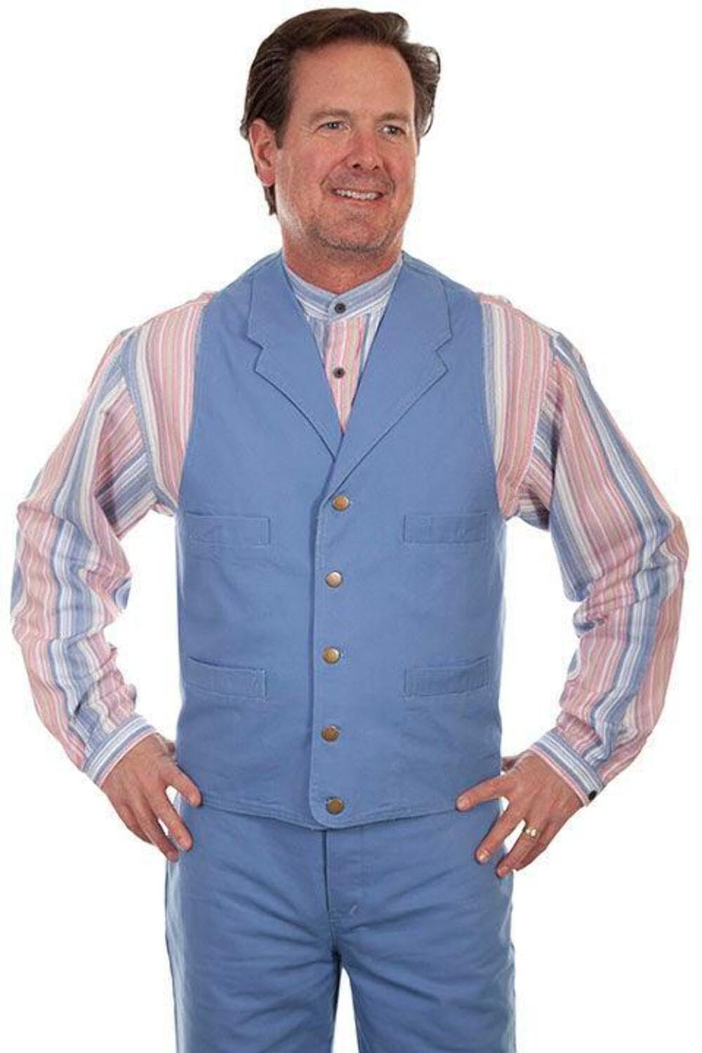 Scully Men's Rangewear Cotton Canvas Vest - Sky