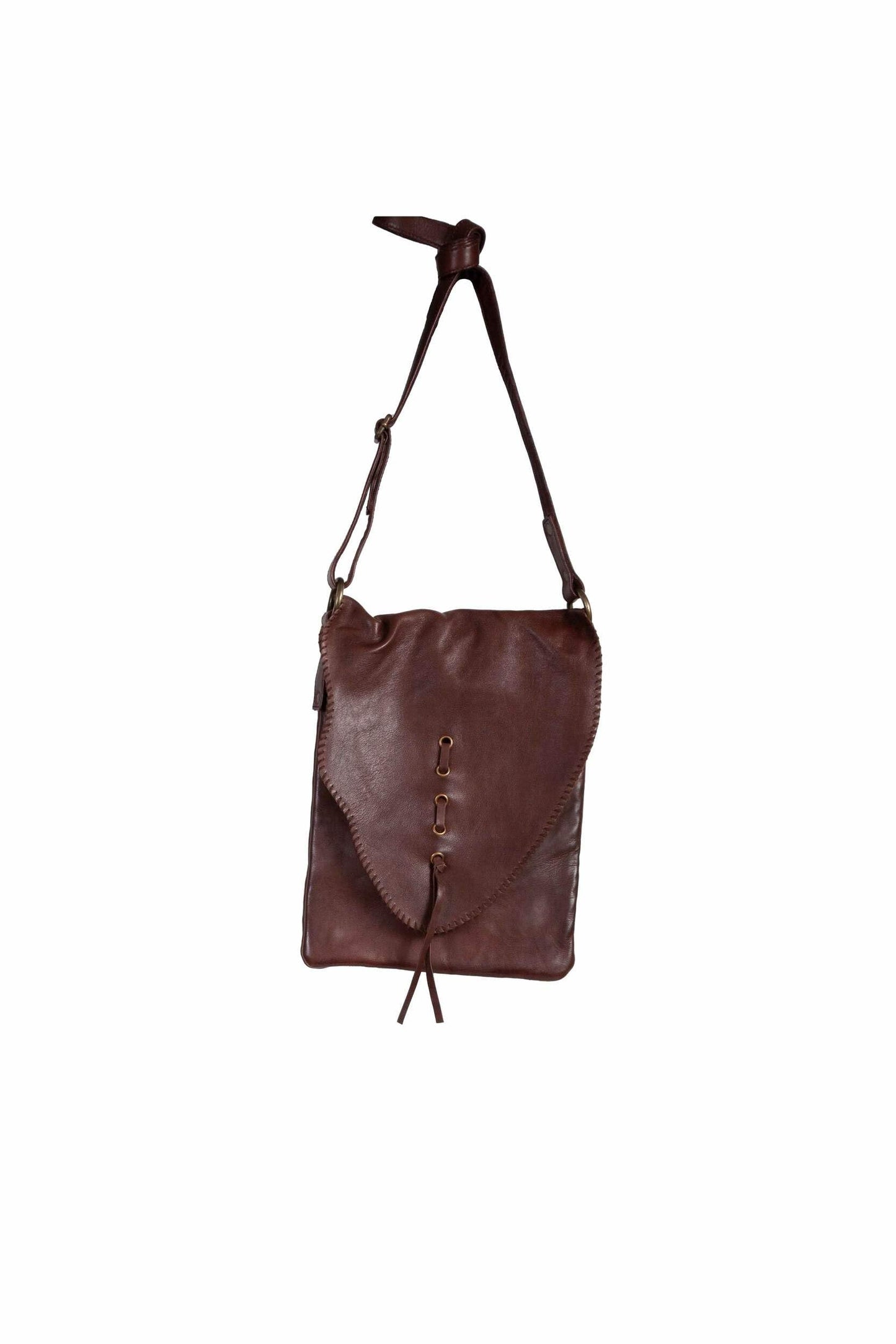 Scully Soft Leather Whipstitch Crossbody Handbag - Chocolate