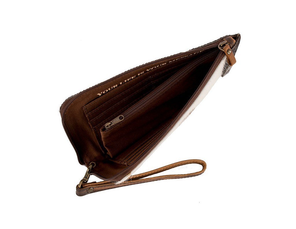 STS Ranchwear Womens Clutch Distressed Brown Cowhide Clutch Bag
