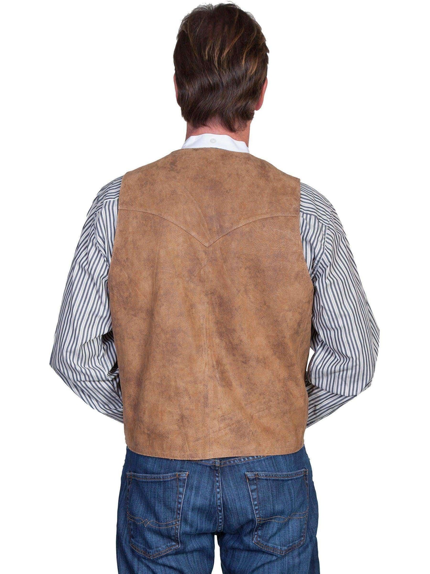 Scully Men's Lamb Leather Western Vest - Maple