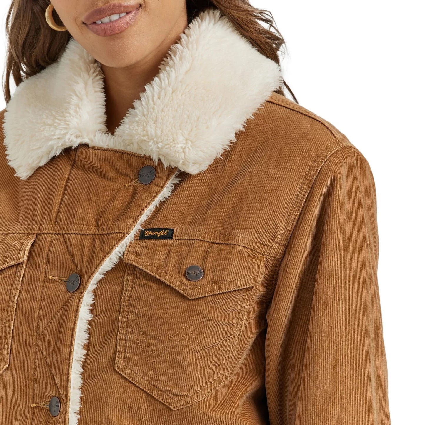 Wrangler Women's Tan Retro Sherpa Lined Jacket