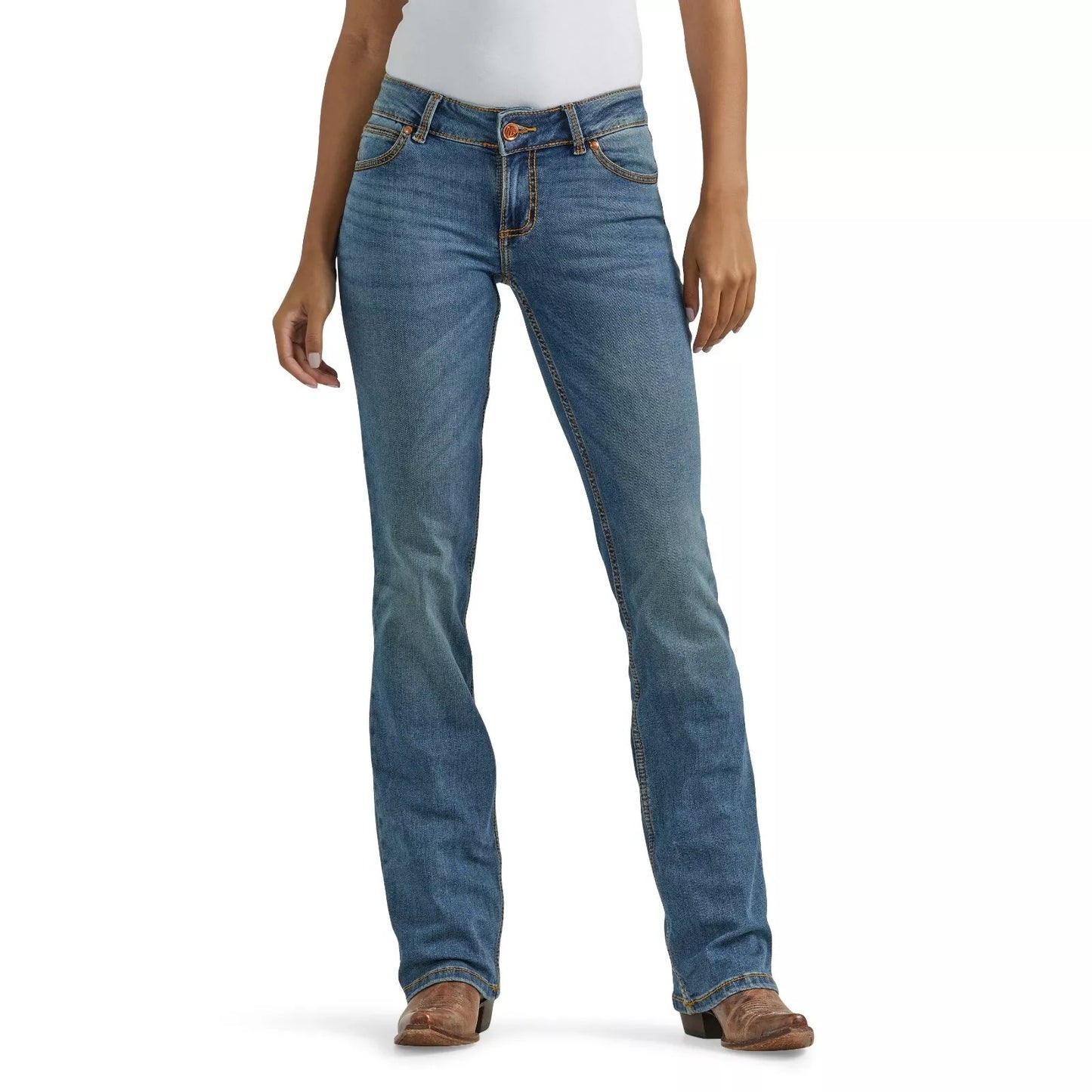 Wrangler Women's Retro Mae Mid Rise Stretch Boot Cut Jean - Comfort Wash