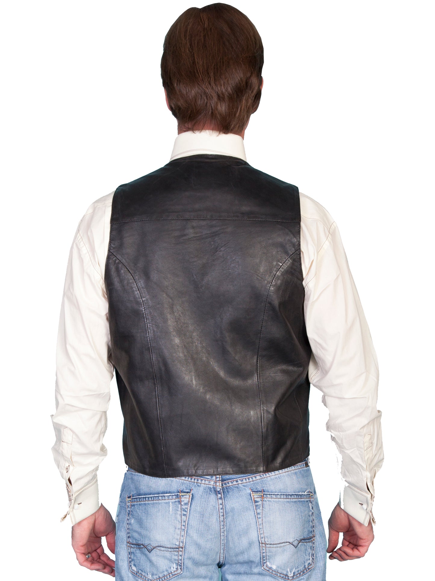 Man standing in in black vest