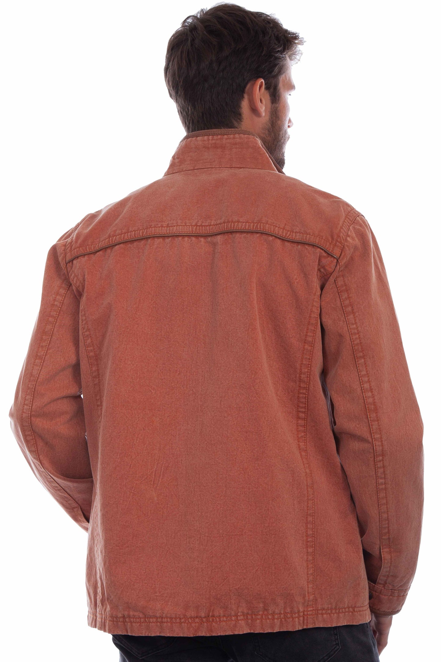 Scully Western Men's Zip Front Lightweight Pockets Jacket in Rust