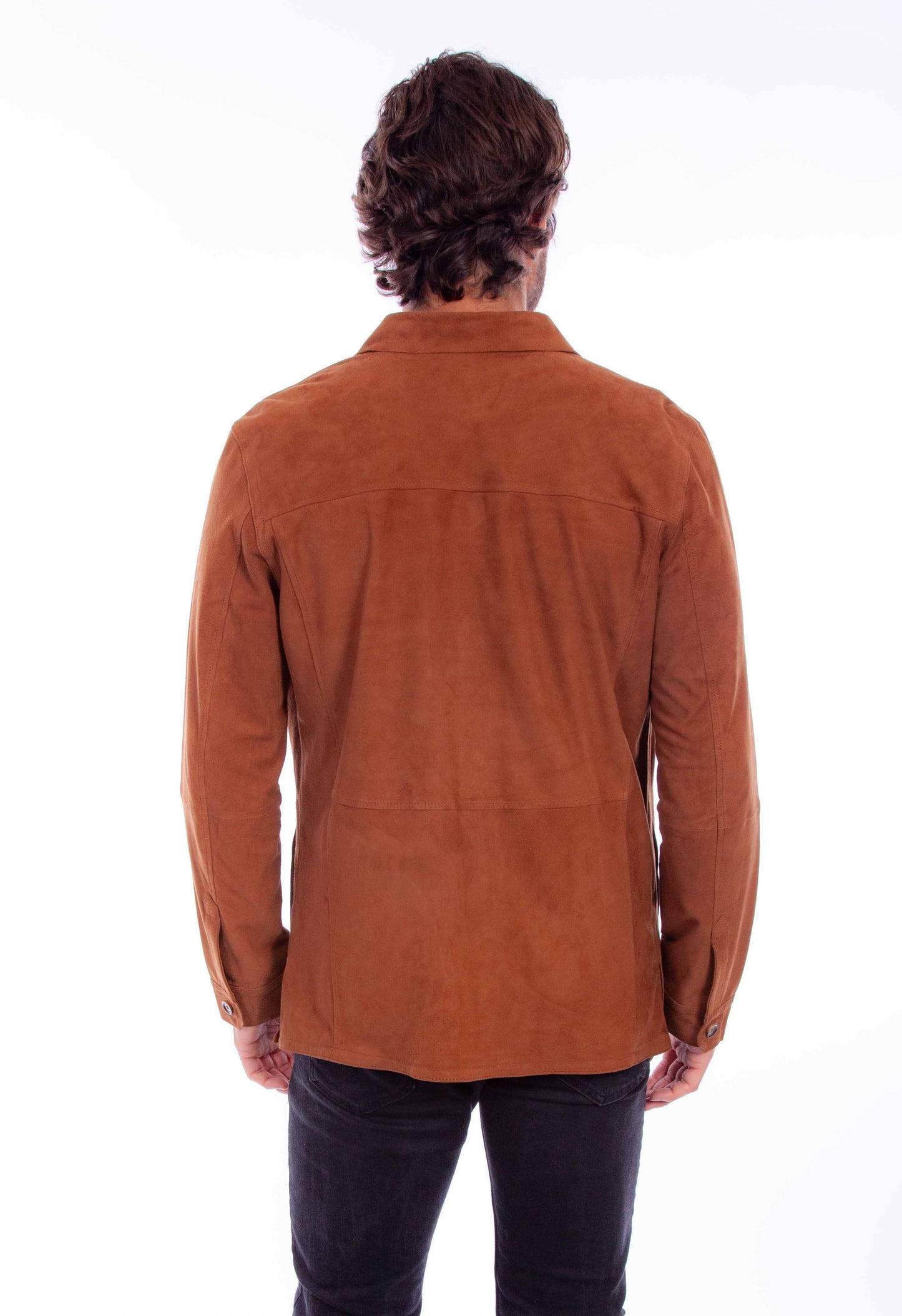Scully Western Men's Leather Button Front Jacket in Cinnamon
