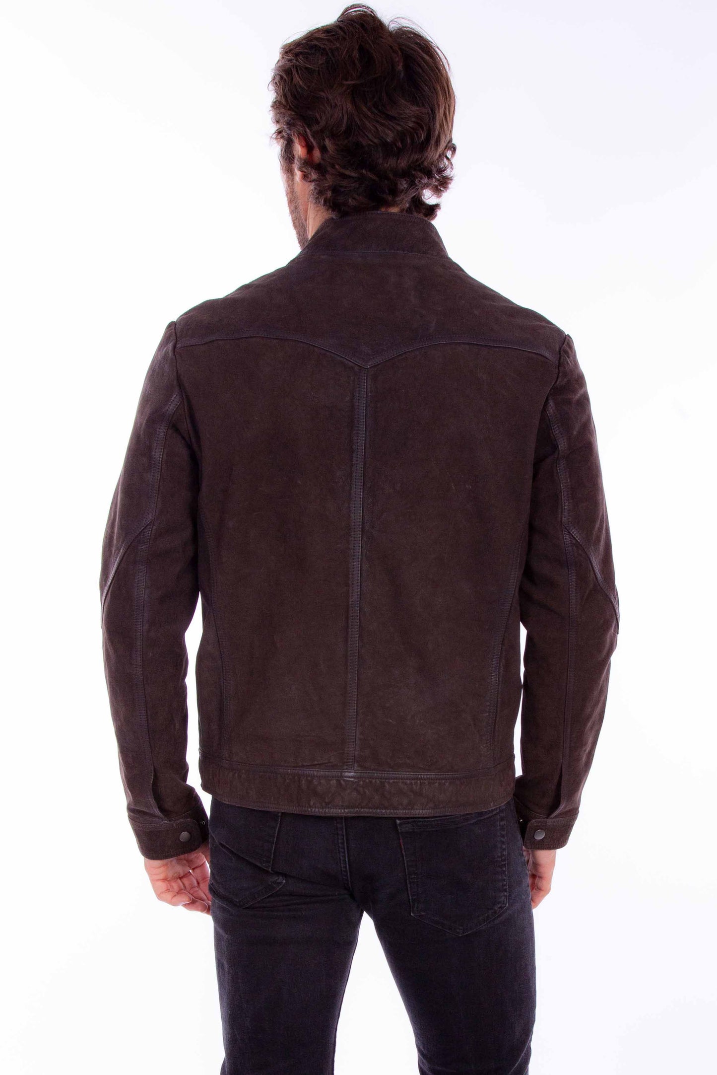 Scully Men's Suede Zip Jacket in Brown