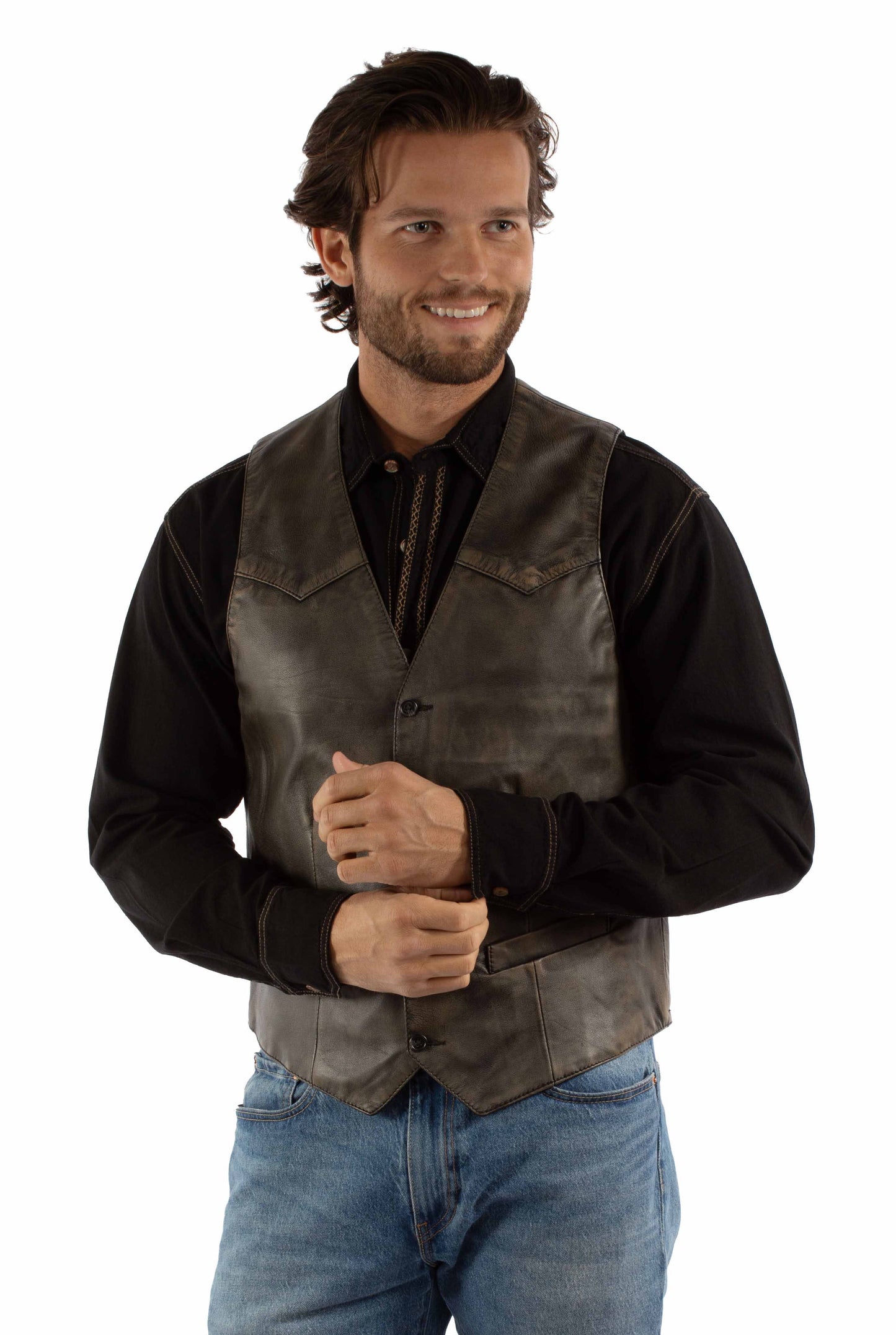 Scully Men's Color Vest in Brown