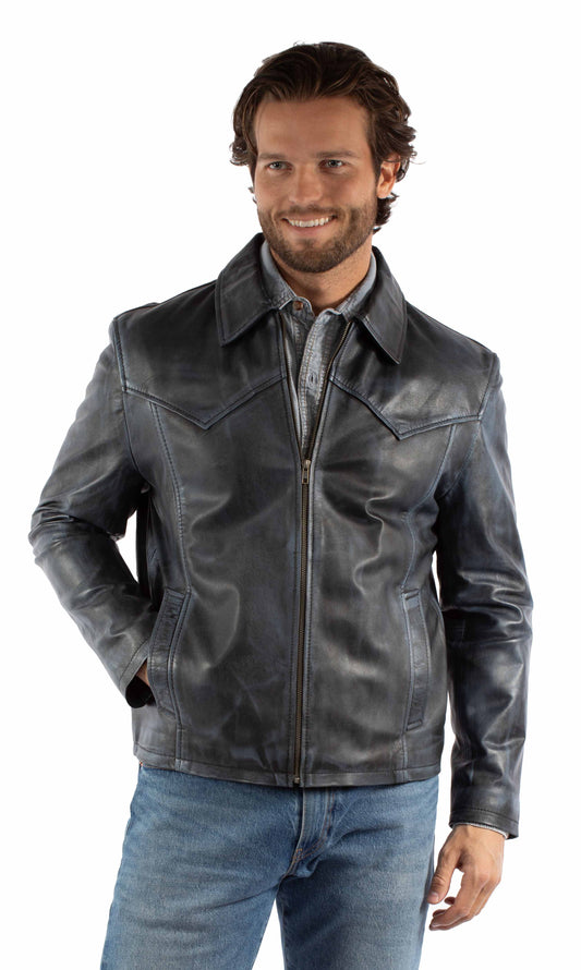 Scully Men's Zip Front Color Jacket in Navy