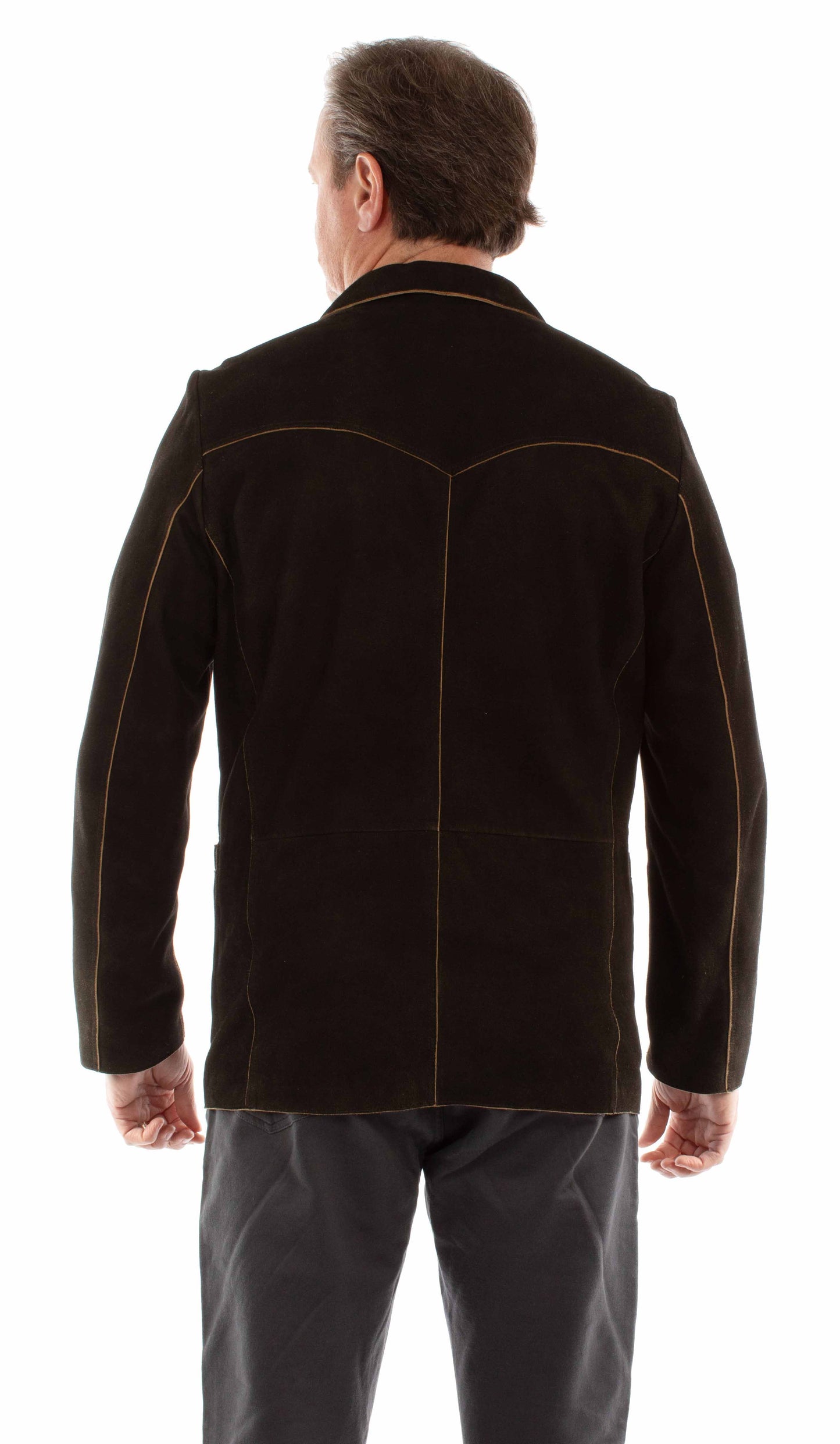 Scully Men's Color Blazer in Black Lamb Suede