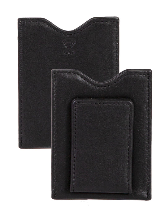 Scully Men's Accessories Soft Plonge Leather Magnetic Money Clip in Black