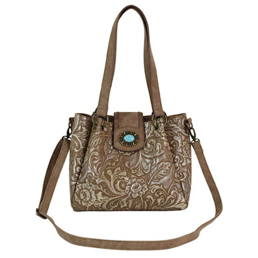 Catchfly Studio Floral Embossed Shoulder Bag