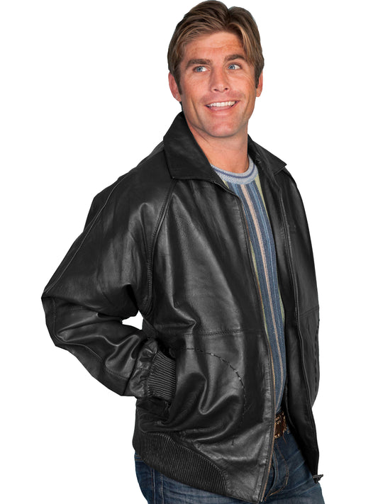 Scully Men's Full Zip Lambskin Jacket in For Men Black