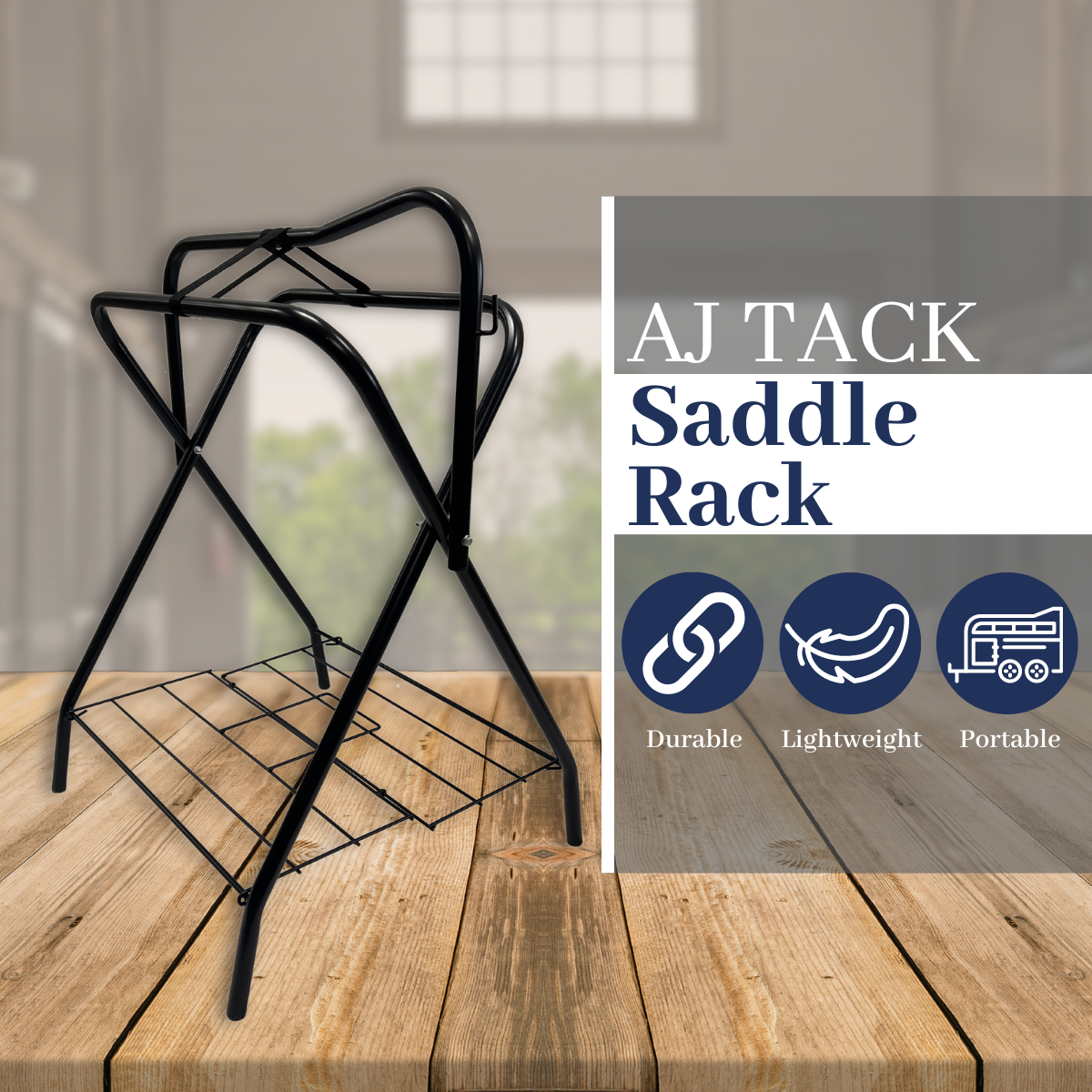 AJ Tack Freestanding Full Size Portable Horse Saddle Rack