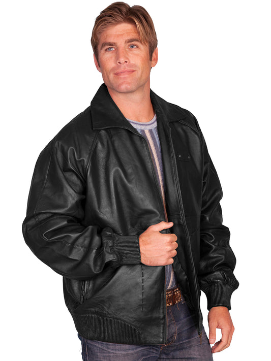 Scully Men's Lambskin Zip Out Liner Jacket in For Men Black