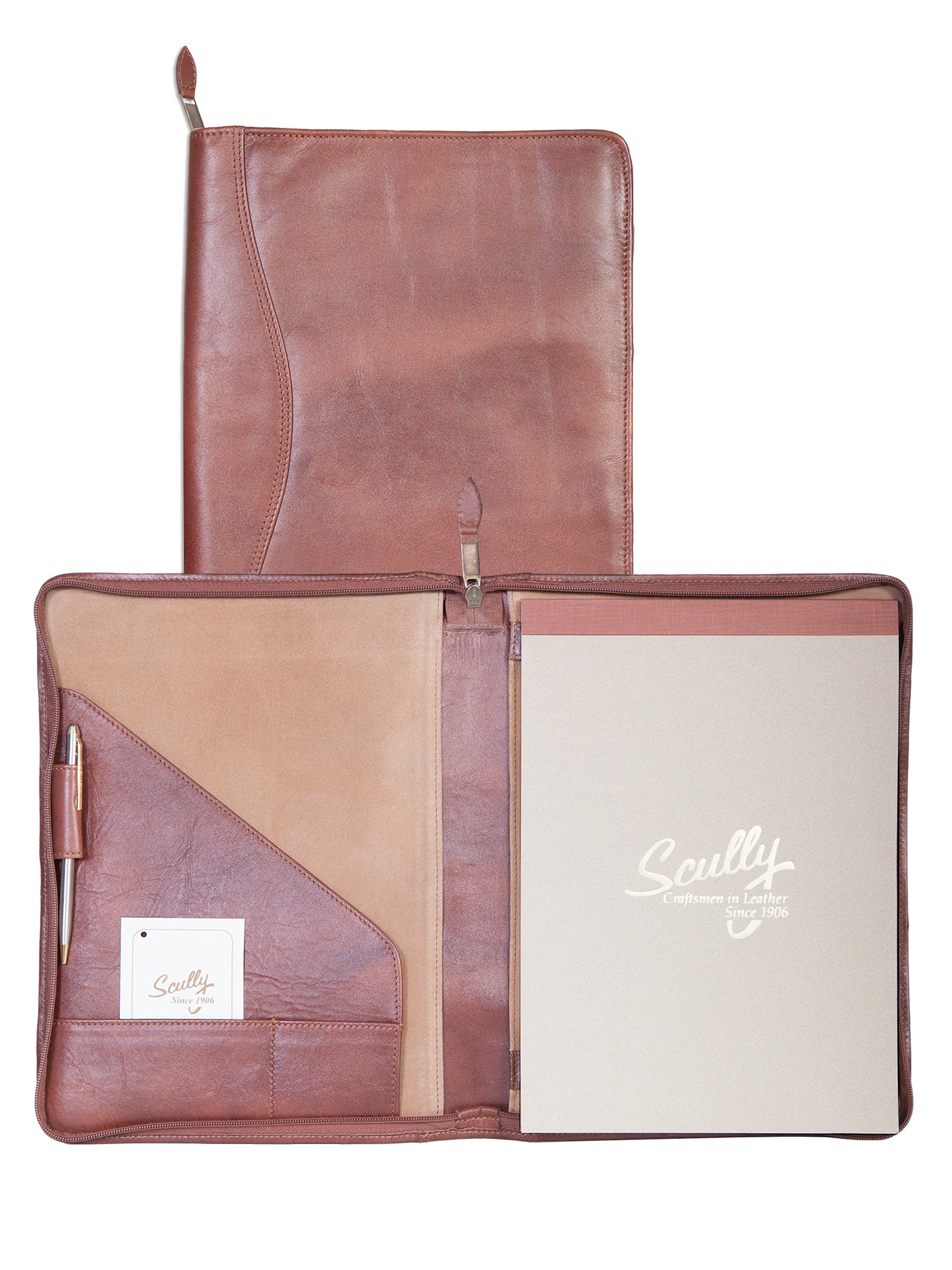 Scully Men's Zip Around Letter Pad in Mahogany