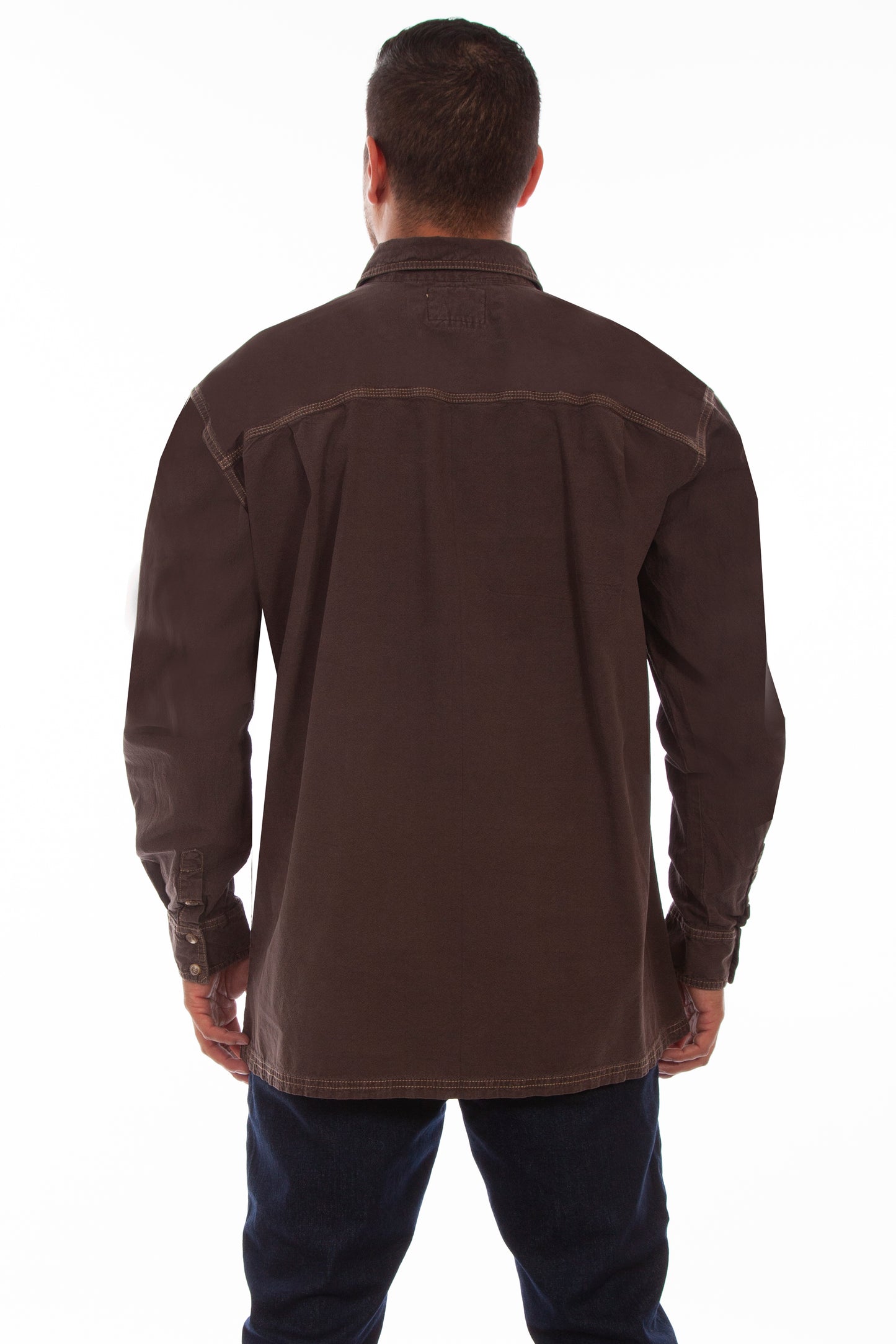 Scully Western Men's Outdoor Button Shirt in Chocolate