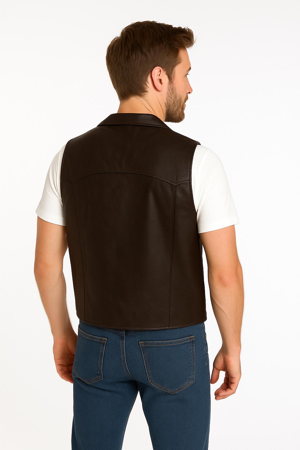 Scully Men's Soft Touch Lambskin Lapel Brown Vest