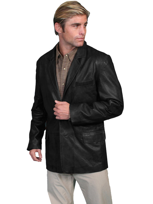 Scully Western Men's Lambskin Blazer Button Down Coat in Black