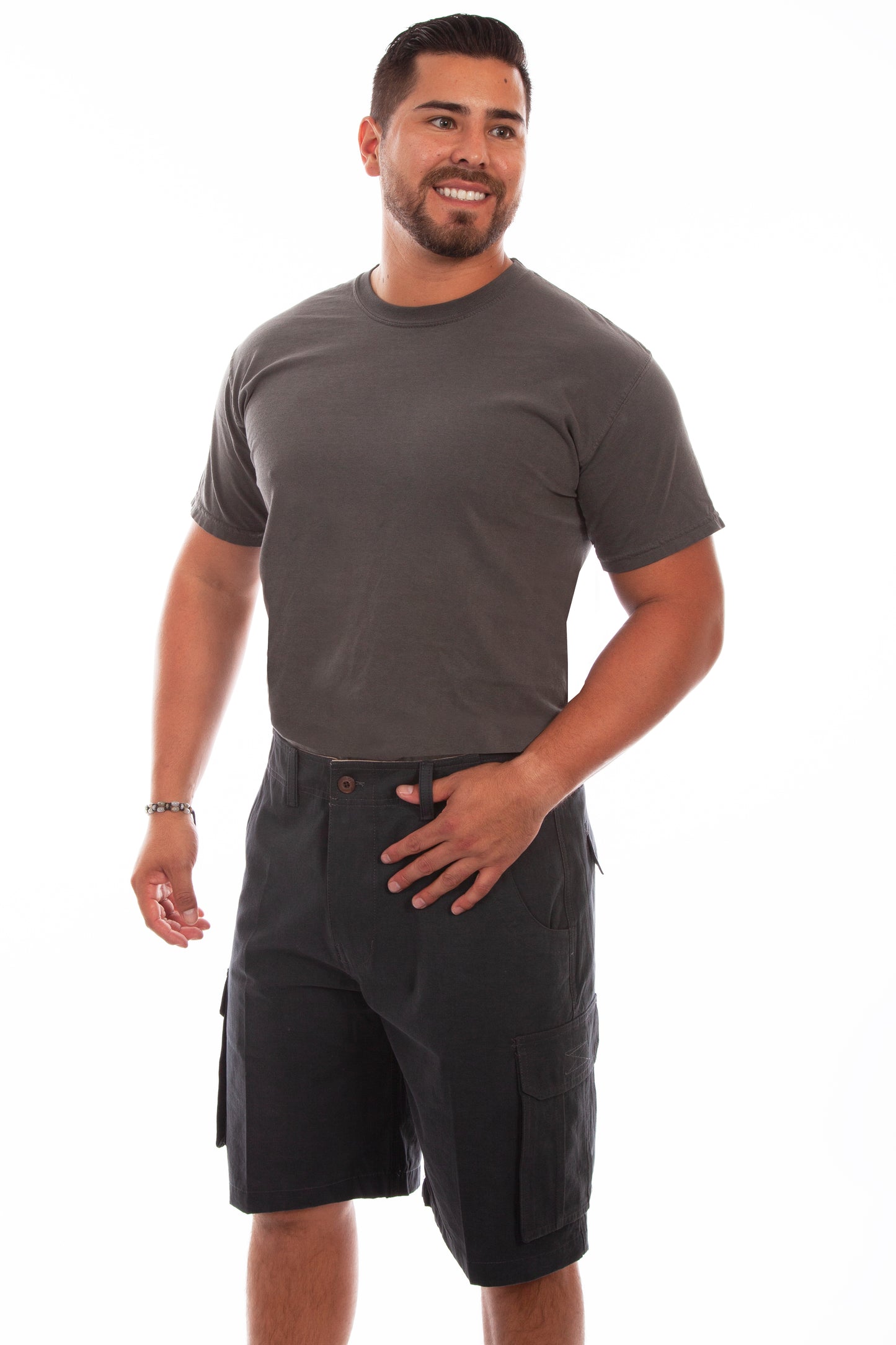 Scully Western Men's Trail Walk Cargo Shorts in Gun Metal