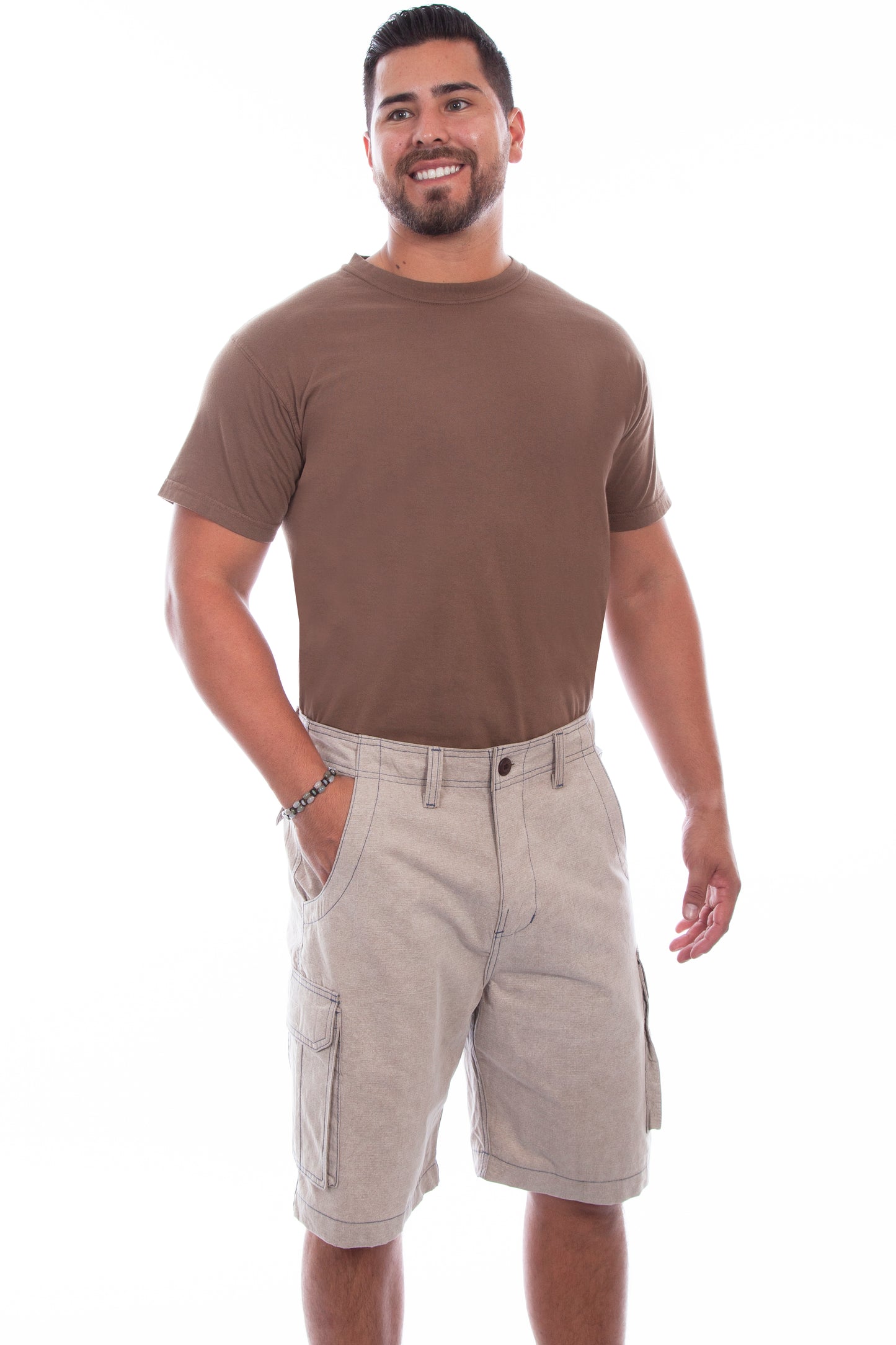 Scully Western Men's Trail Walk Cargo Utility Shorts in Stone