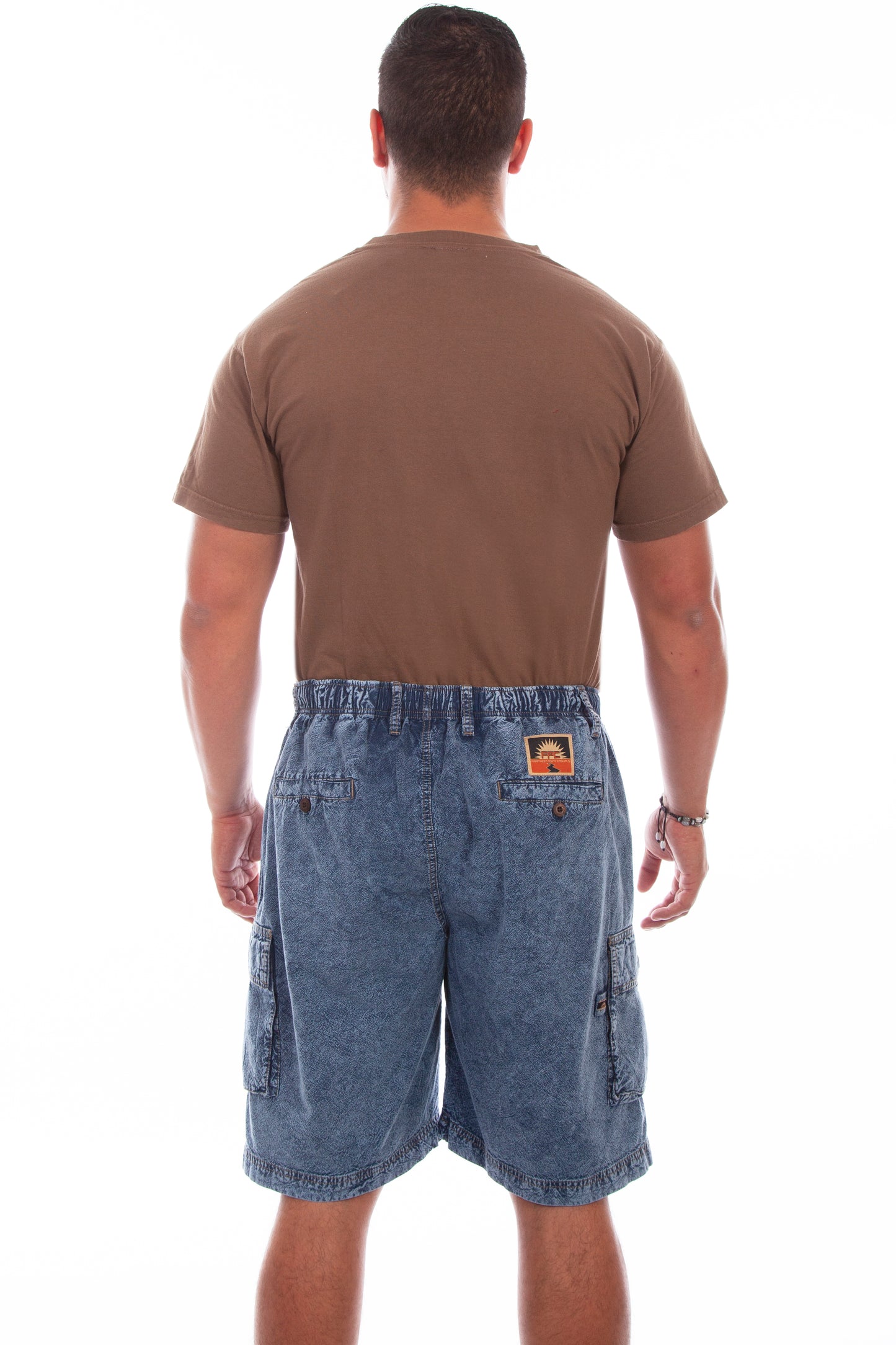 Scully Western Men's Round About Shorts in Light Washed Denim