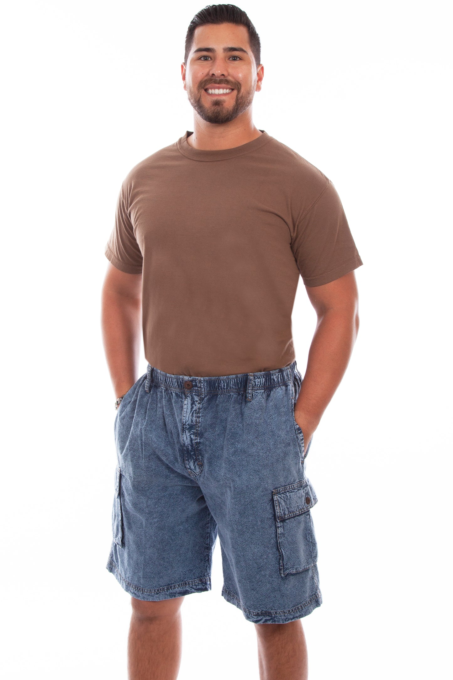 Scully Western Men's Round About Shorts in Light Washed Denim