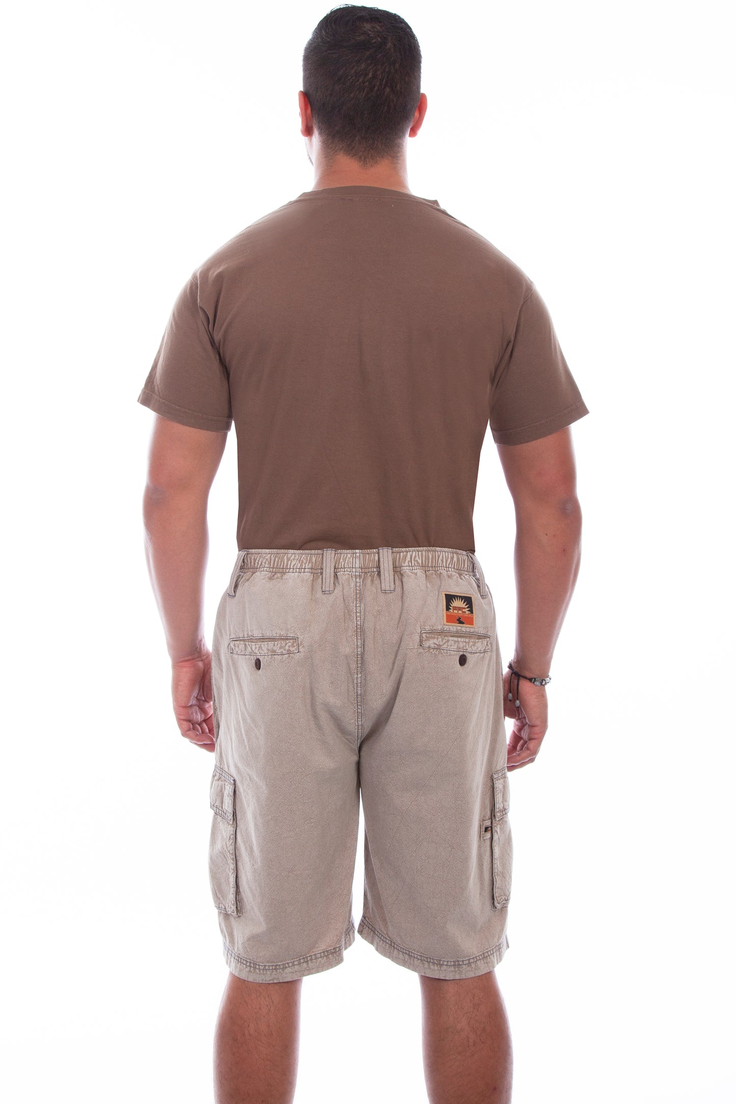 Scully Men's Cotton Round About Shorts in Stone