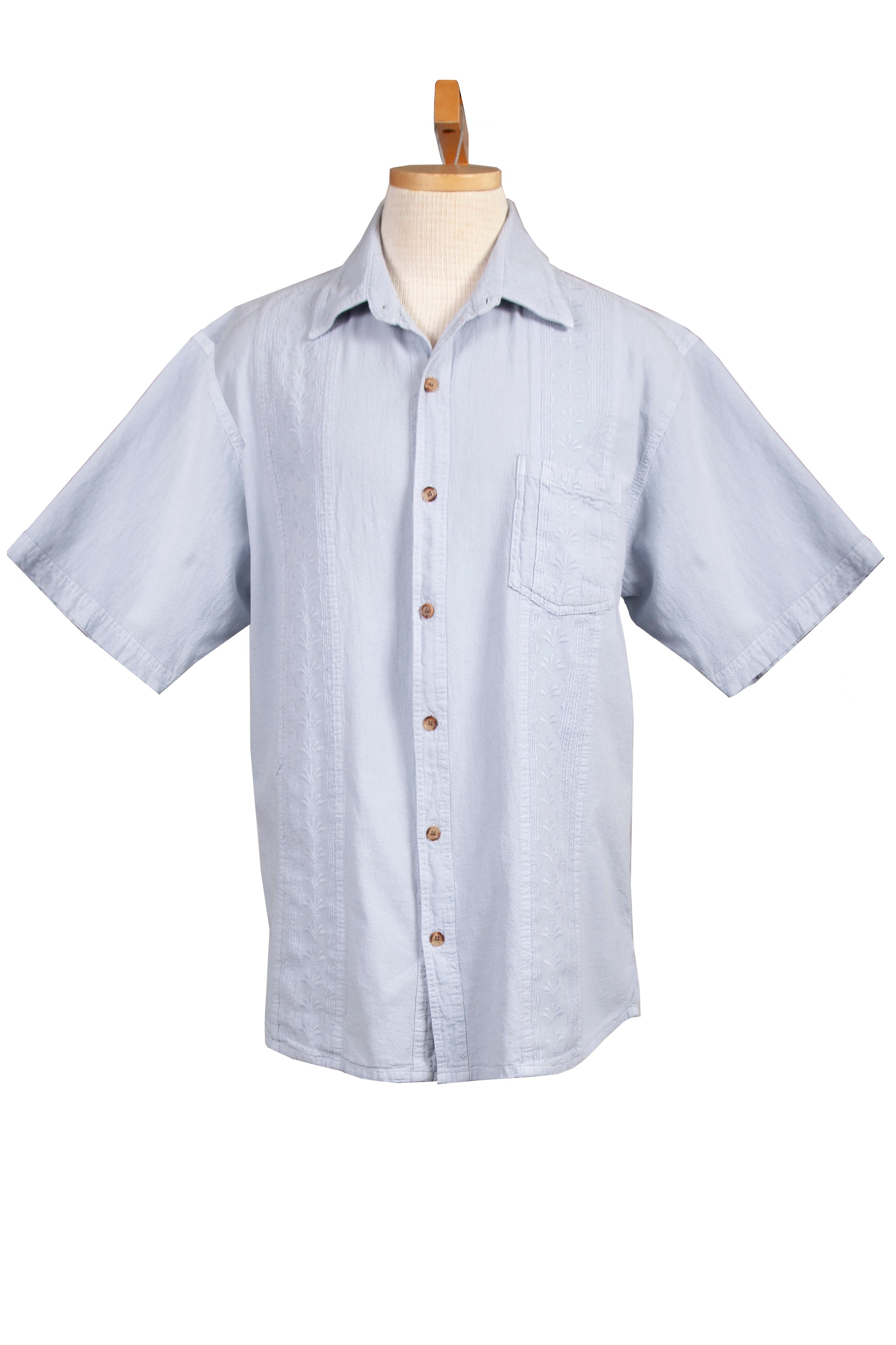 Scully Men's Cotton Short Sleeve Calypso Shirt in Ice Grey