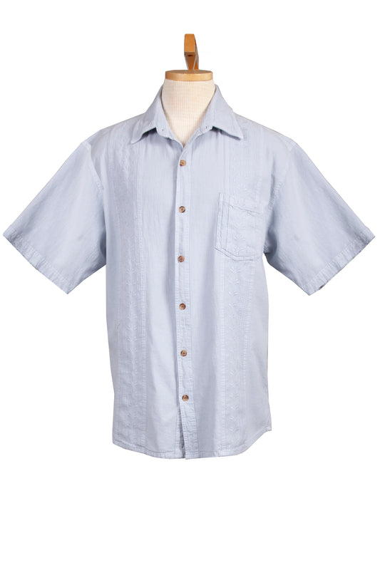 Scully Men's Cotton Short Sleeve Calypso Shirt in Ice Grey