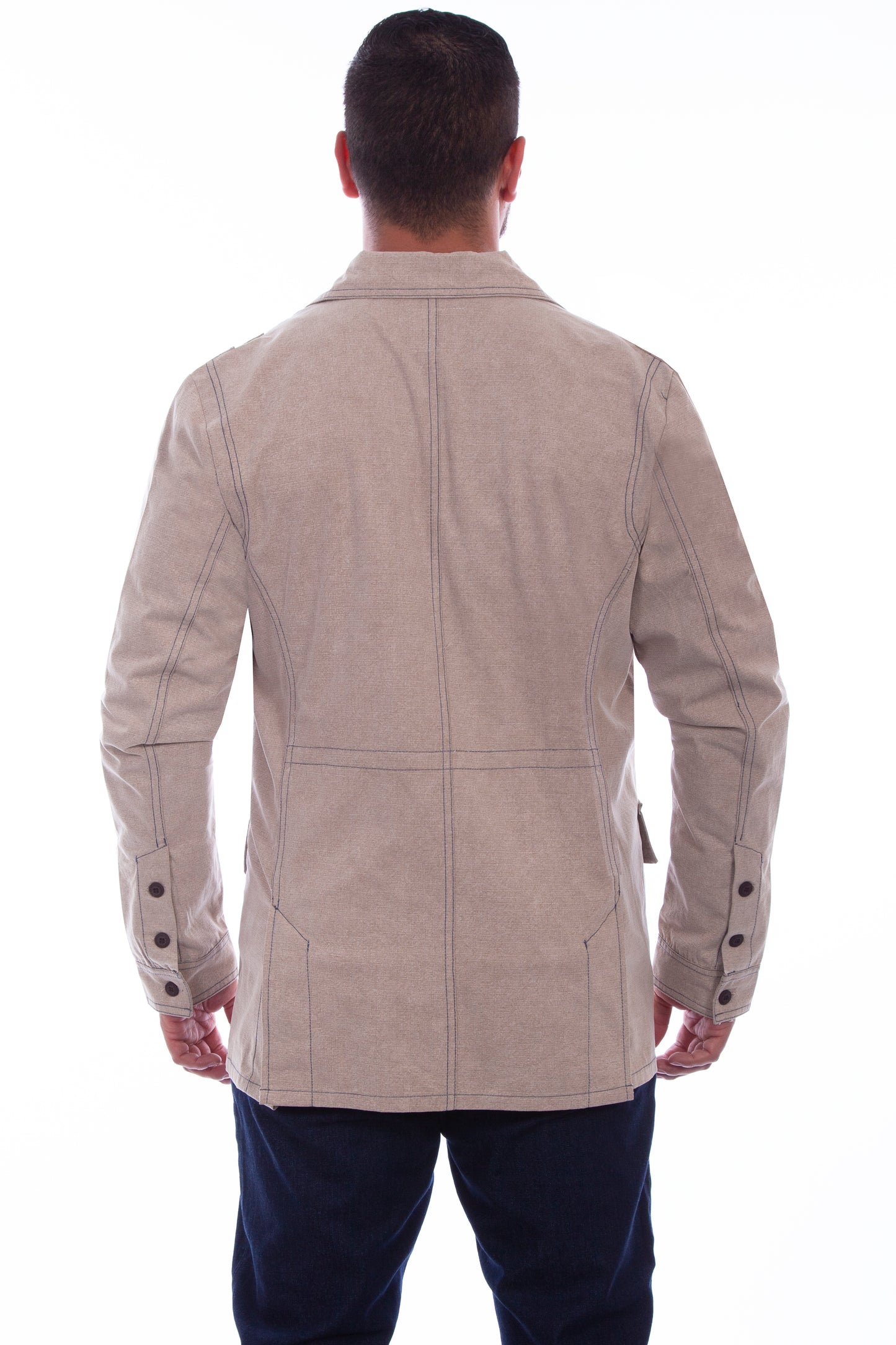 Scully Western Men's Departure Button Cotton Jacket in Stone