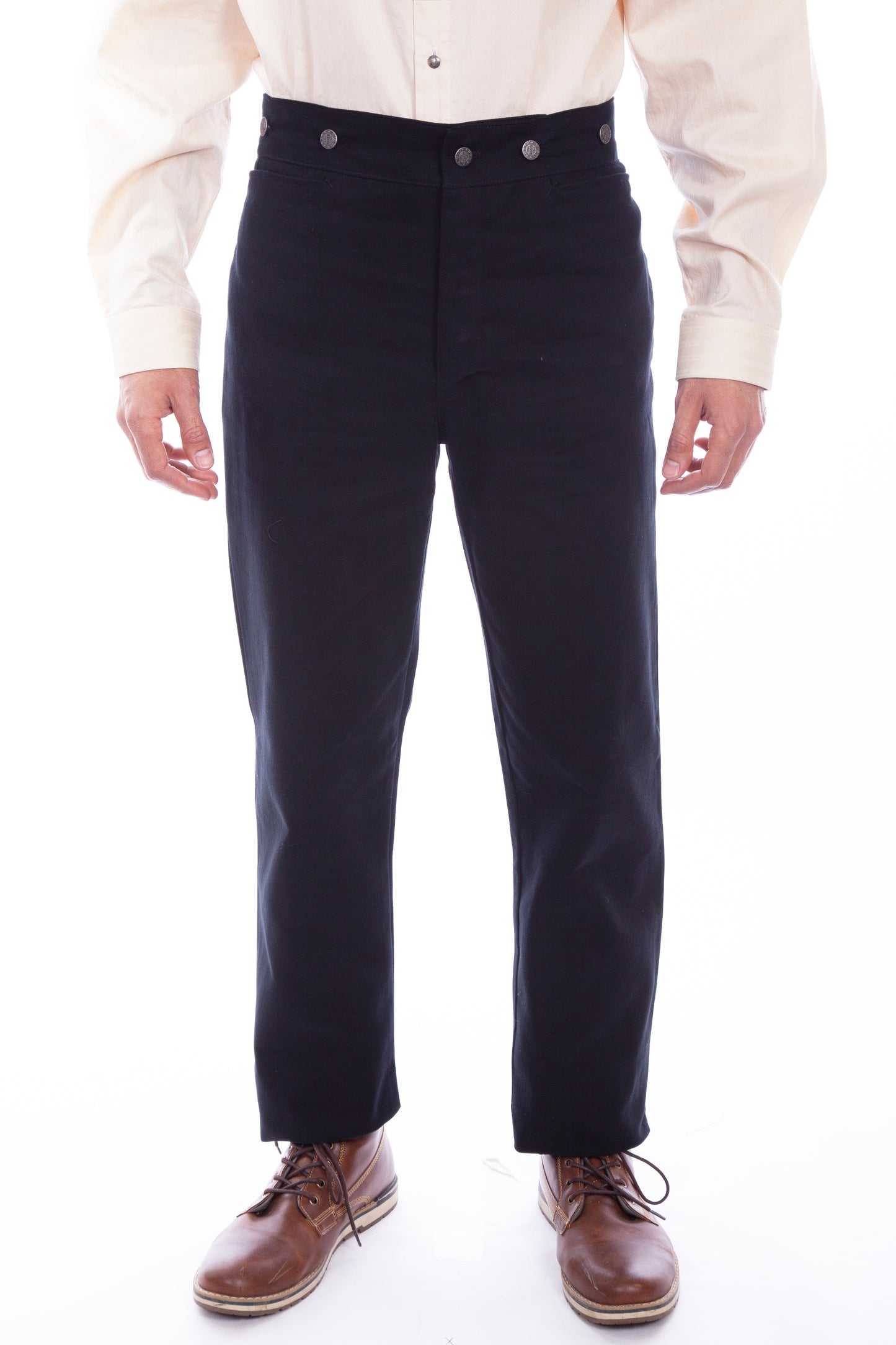 Scully Men's Brushed Denim Pant in Black