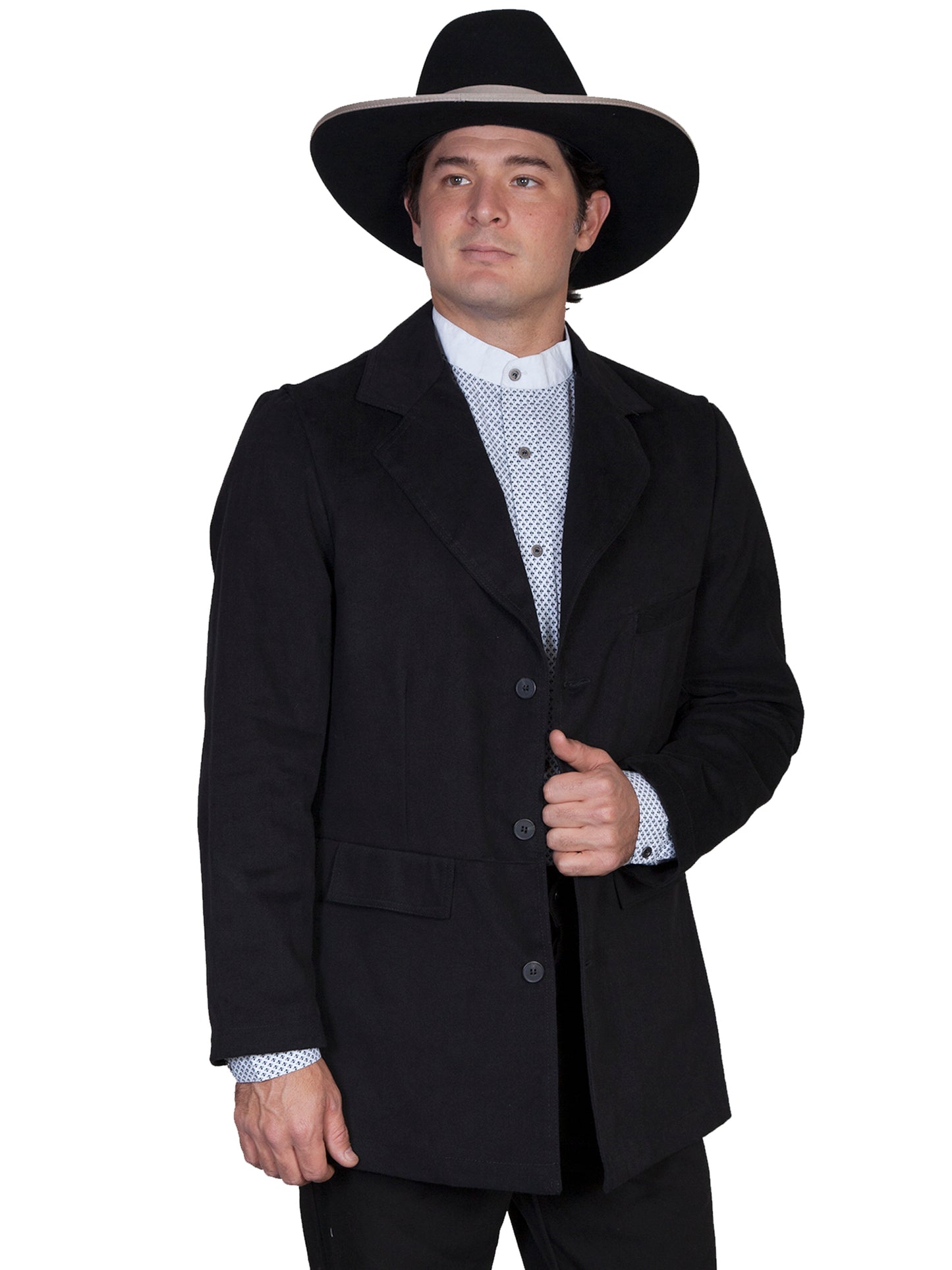 Scully Men's Wahmaker Brushed Cotton Coat in Black