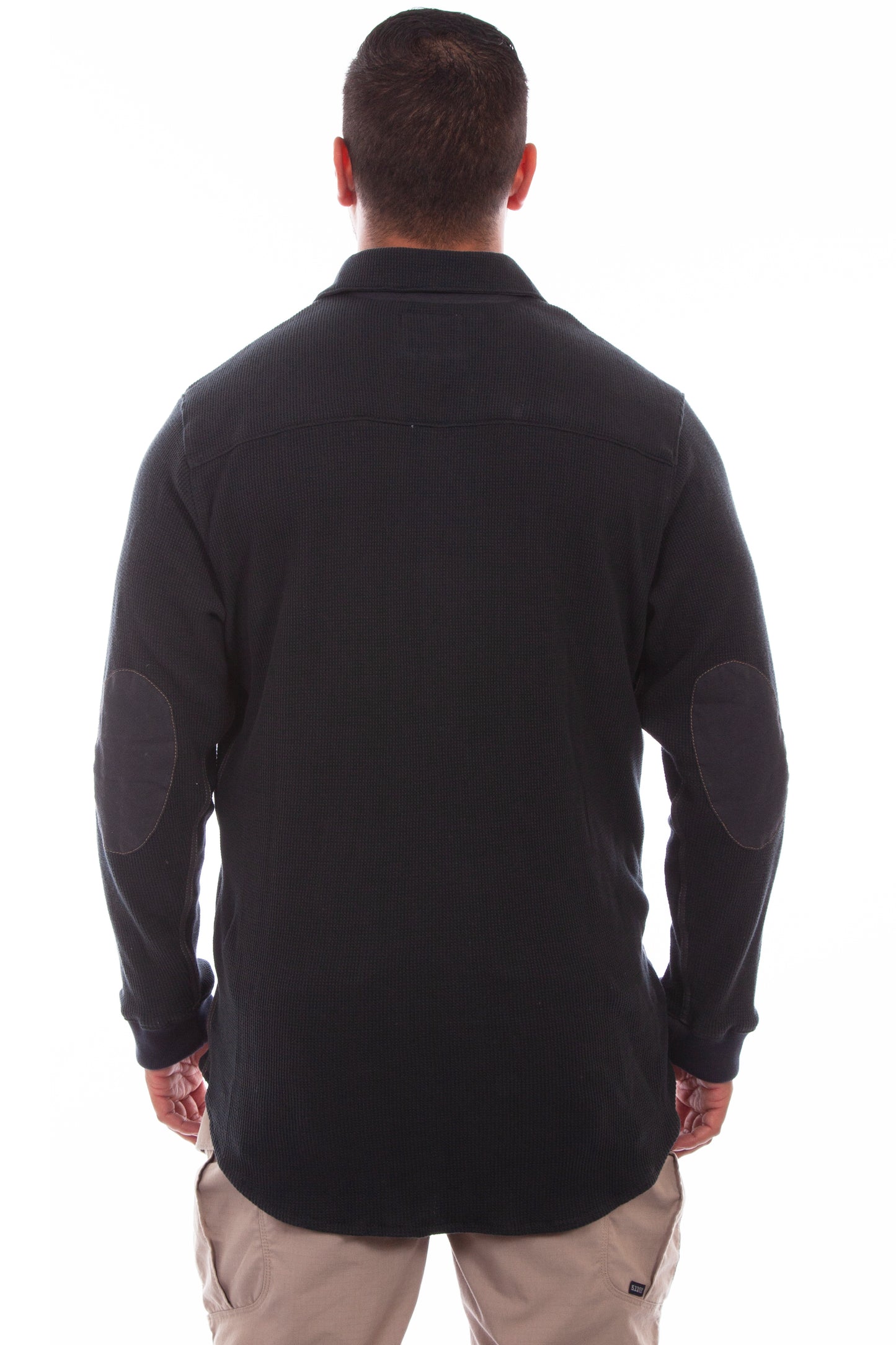 Scully Western Men's Thermal Knit Button Shirt in Gun Metal